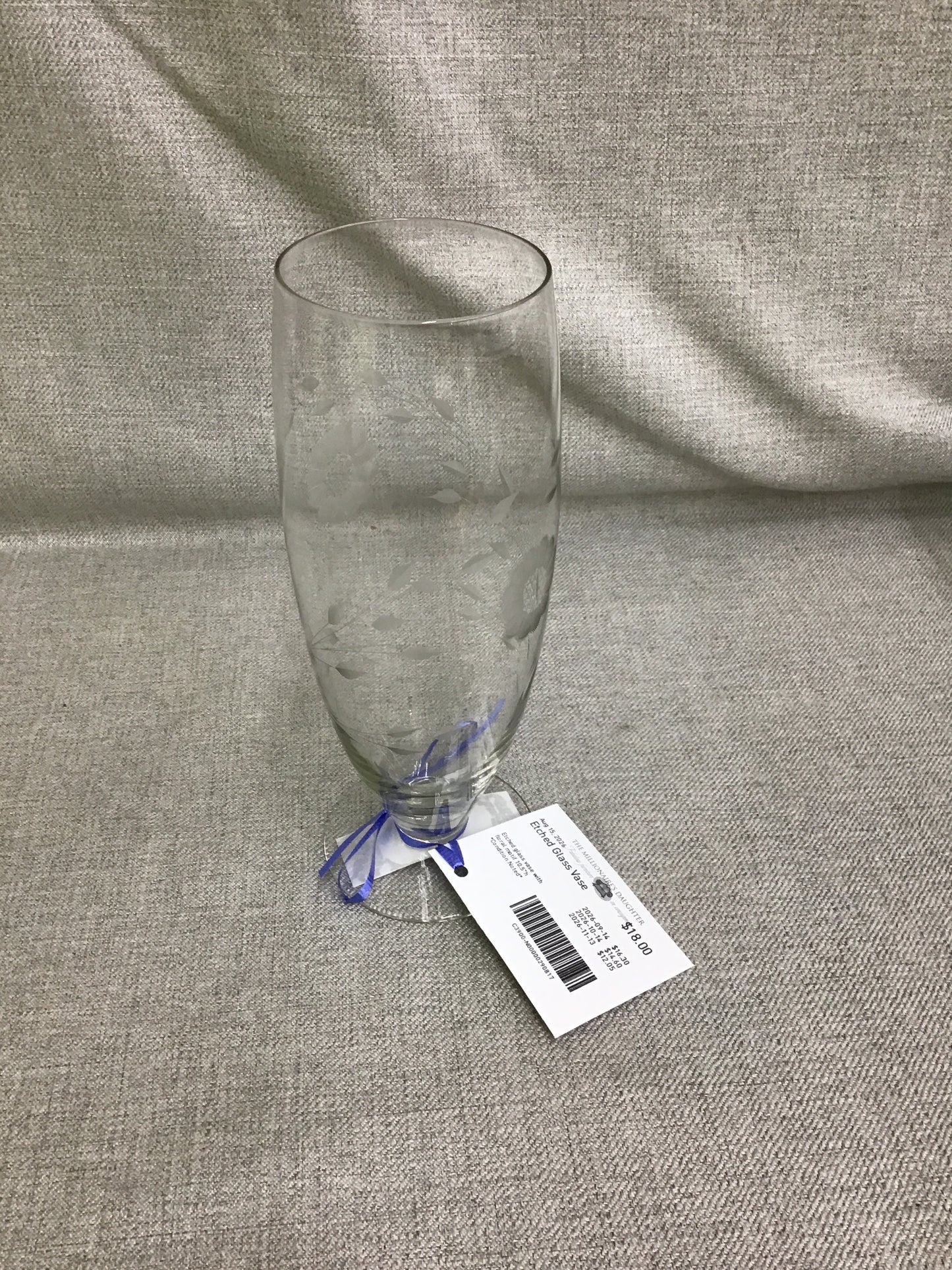 Etched Glass Vase