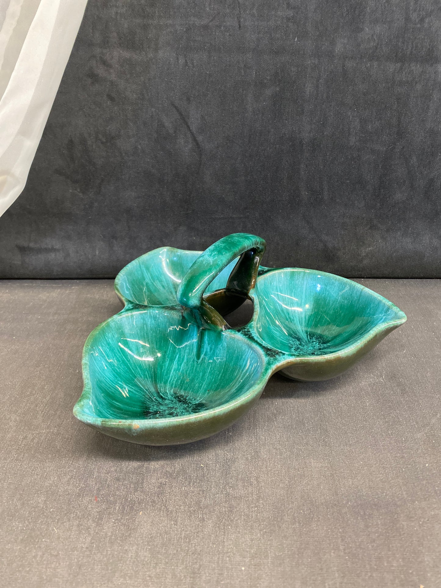 Vintage Snack Bowl - Turquoise Drip Glaze