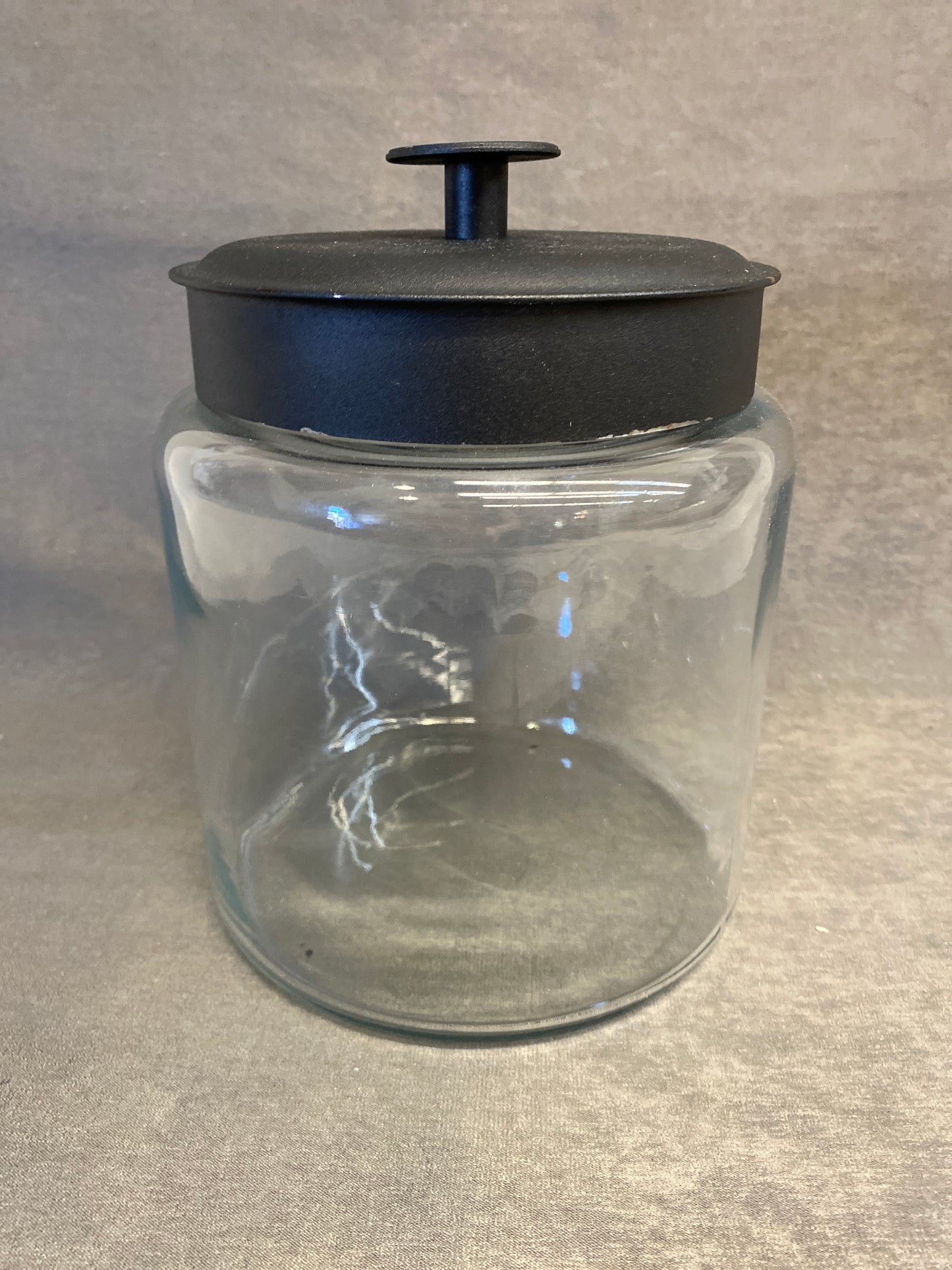 Glass Canister - Black Metal Lid