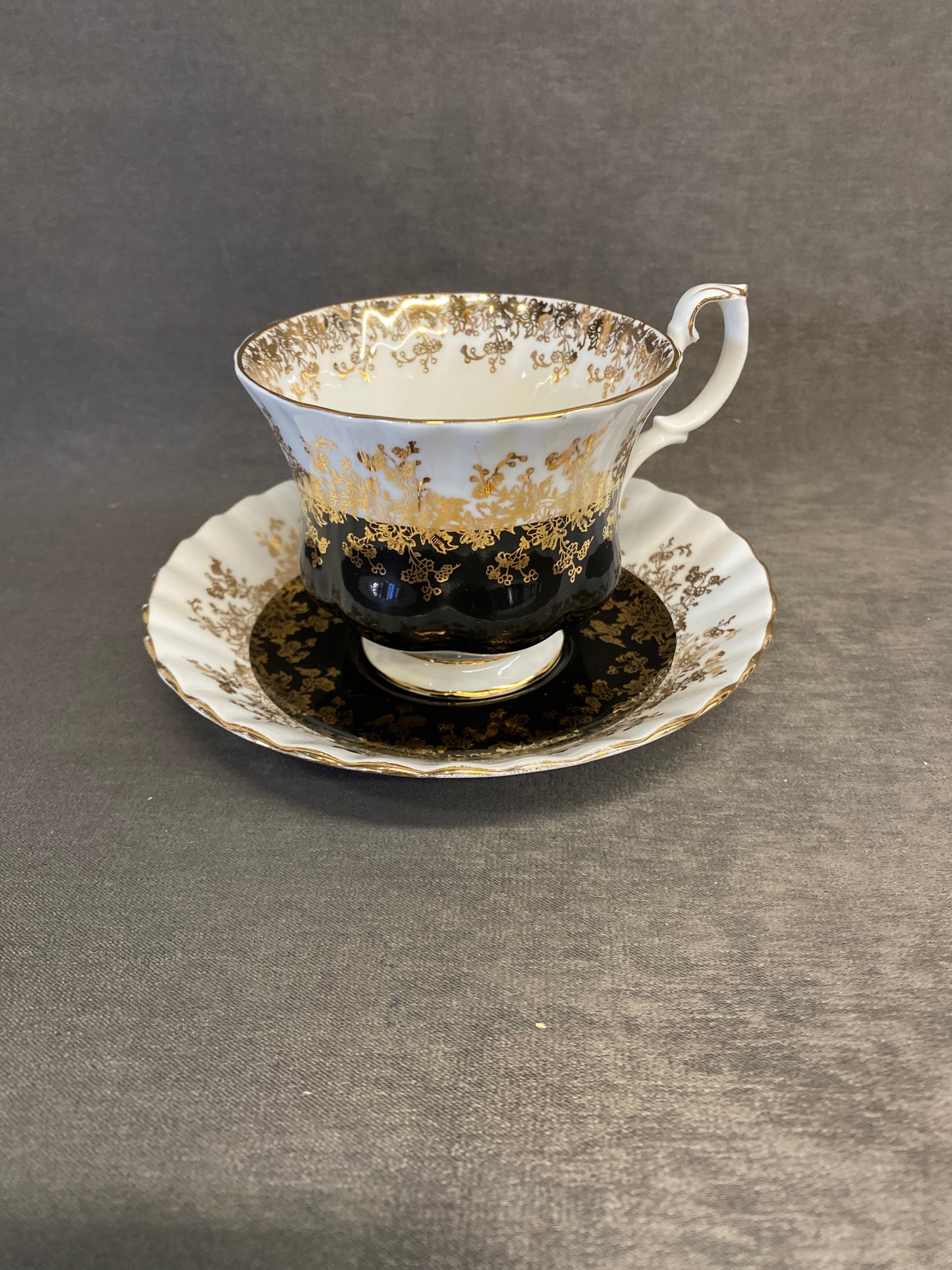 Royal Albert Teacup & Saucer - Black
