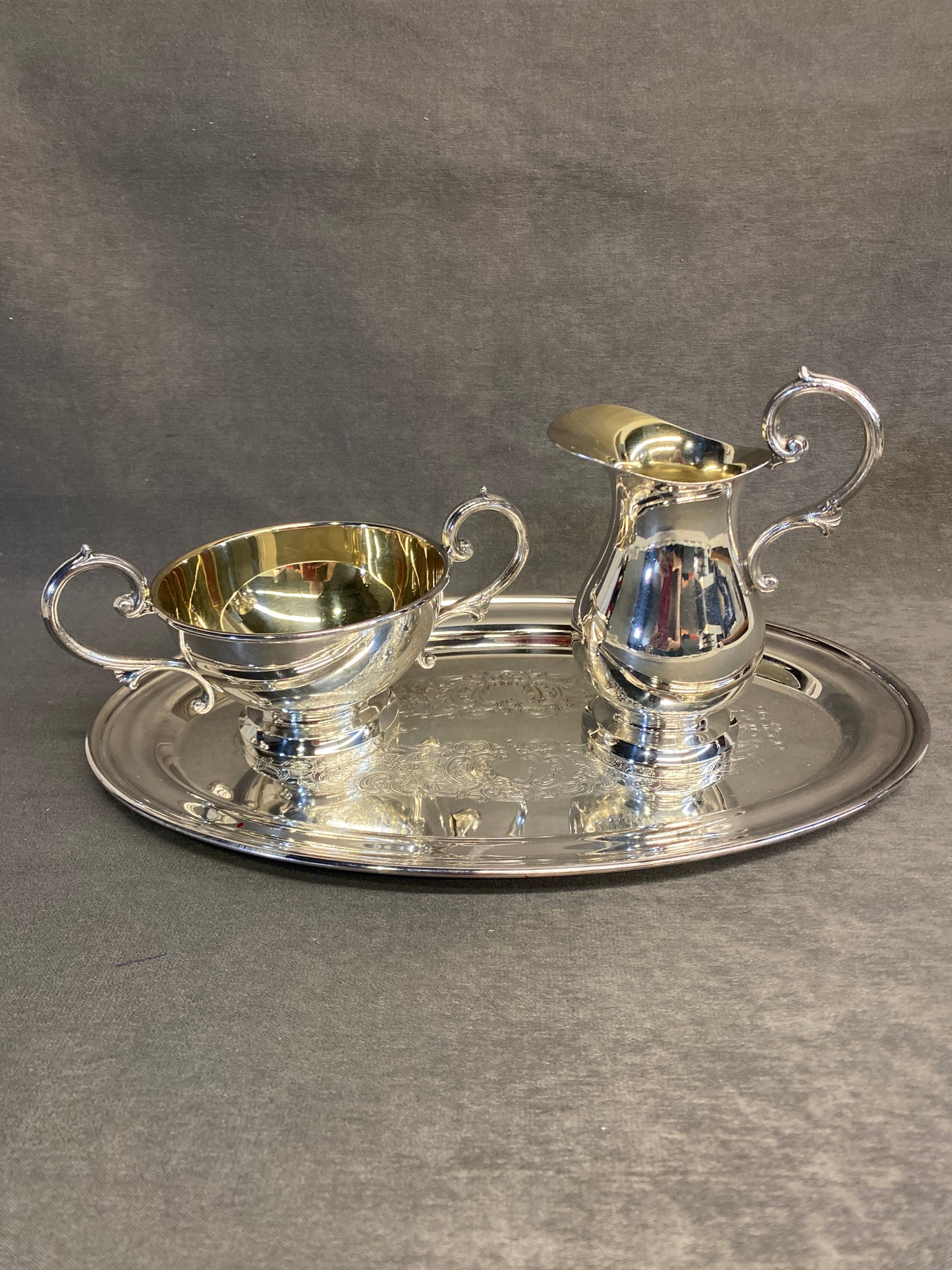 3PC Silverplate Creamer Set