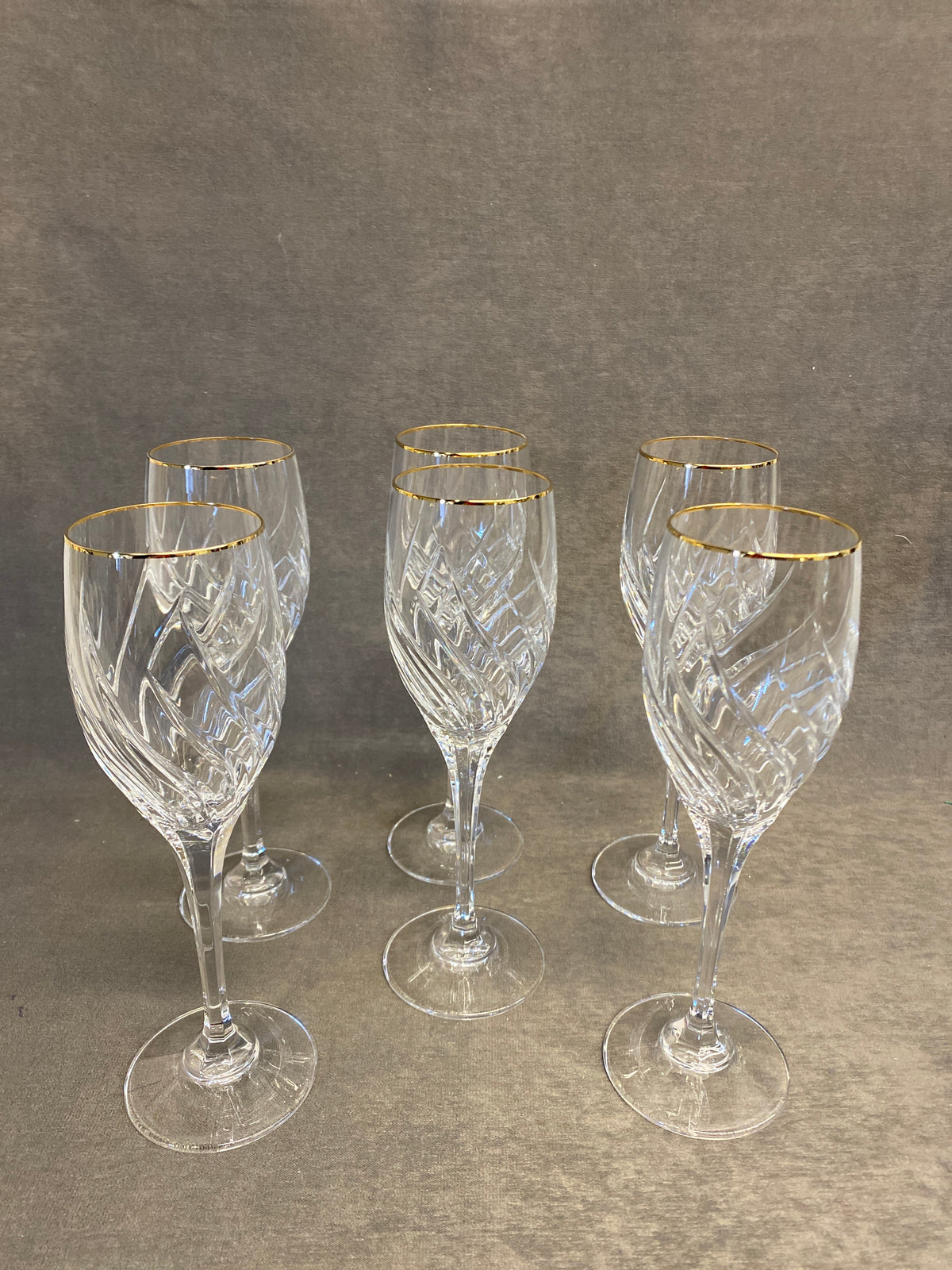 Set 6 Mikasa Crystal Wine Glasses