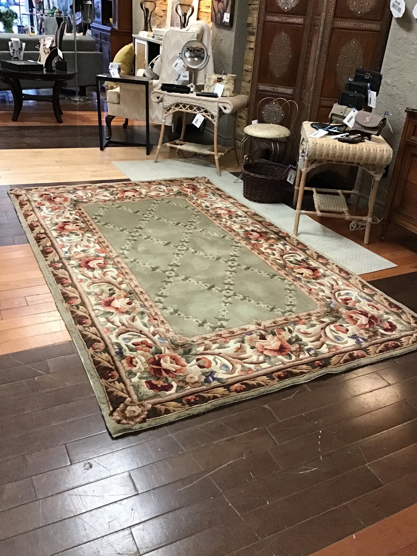 Floral Wool Area Rug