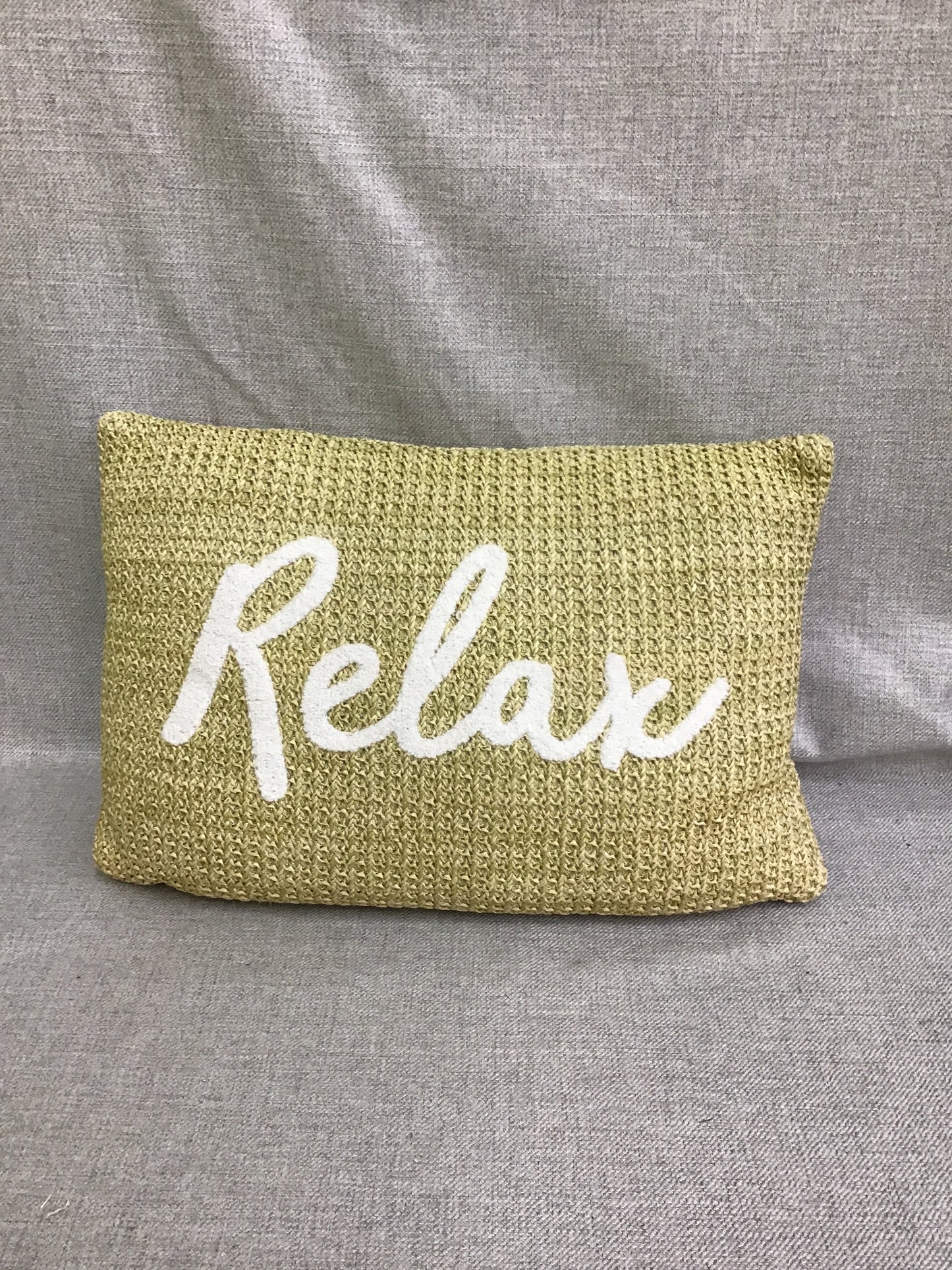 'Relax' Woven Throw Pillow