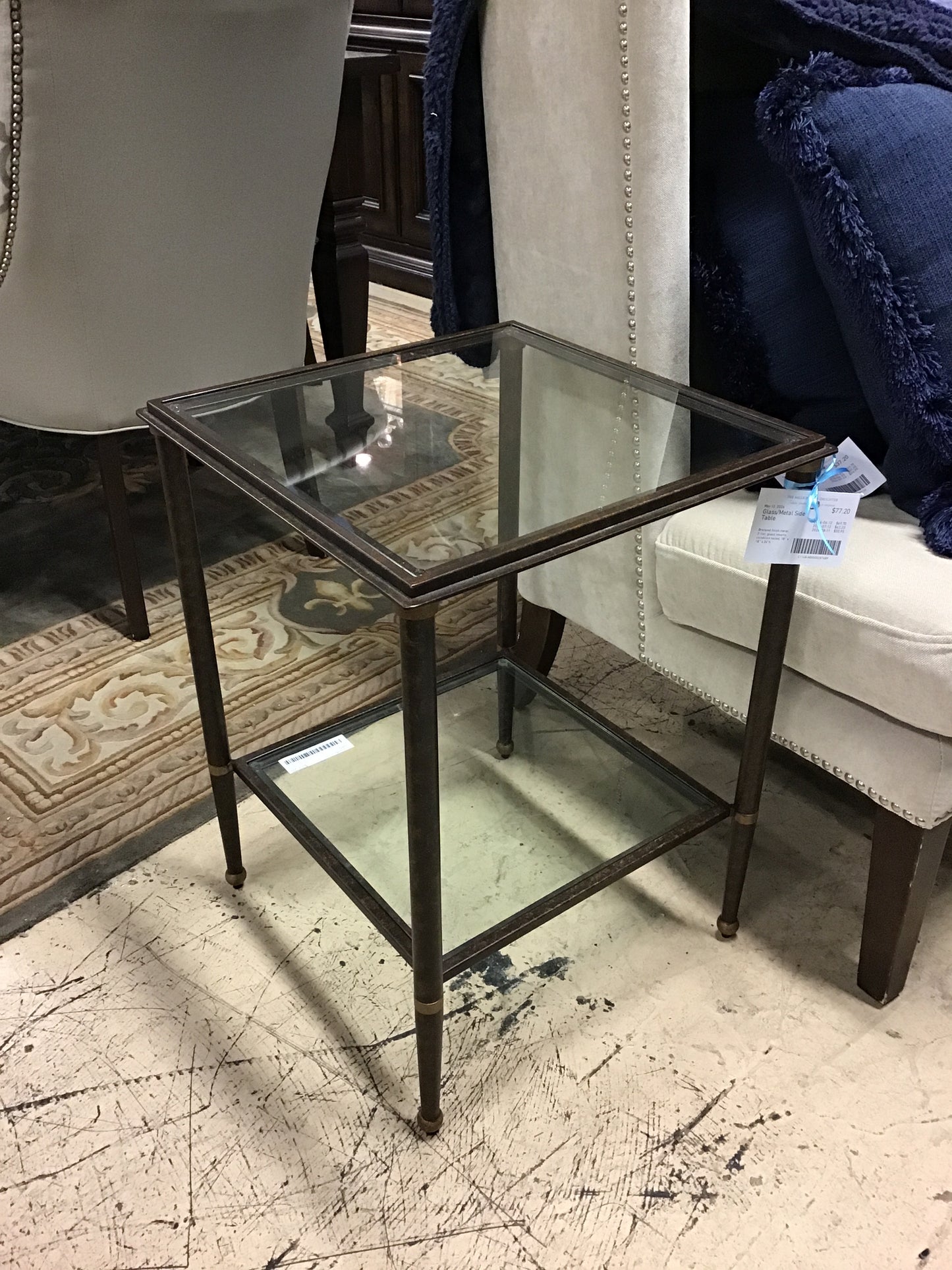 Glass/Metal Side Table