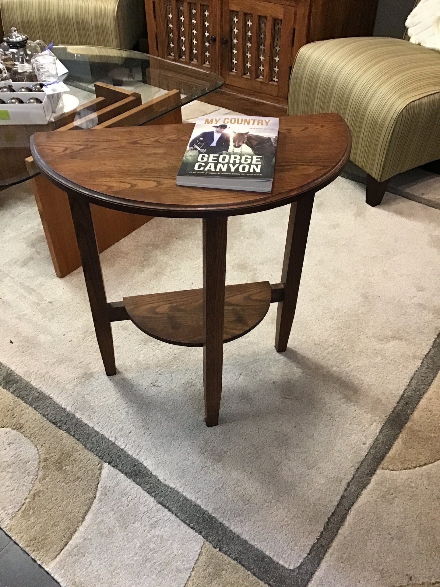 Oak Half Moon Table