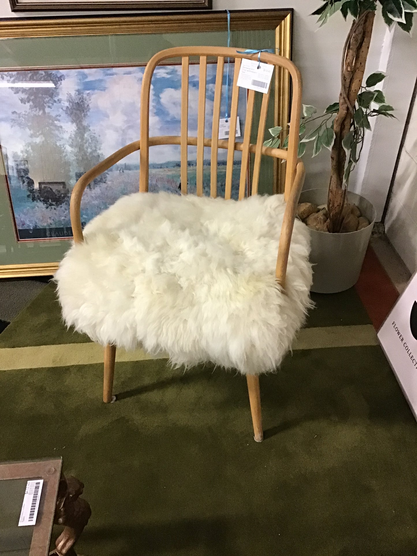 Bentwood Arm Chair w/Sheepskin Seat