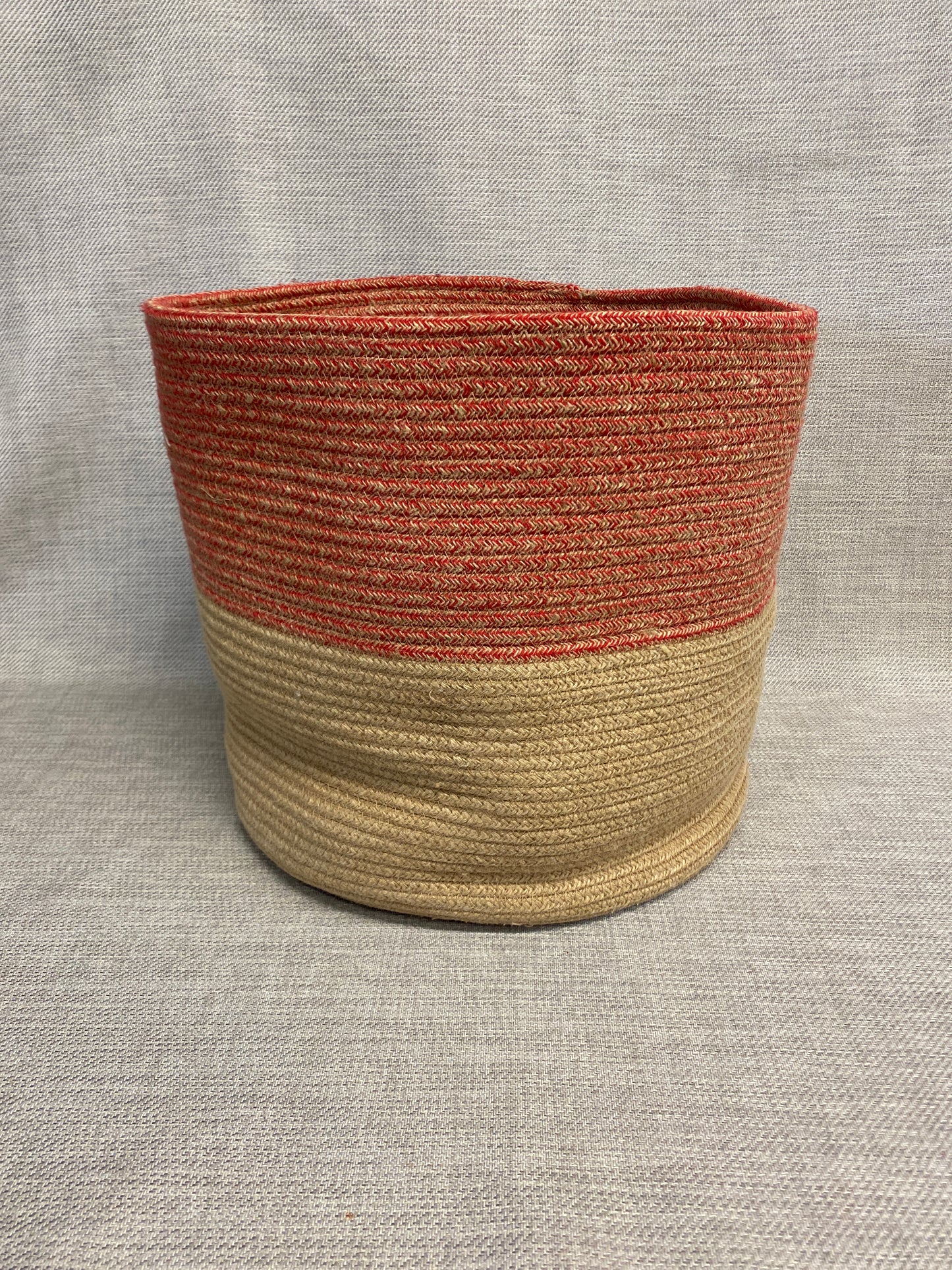Coil Basket - Red & Tan