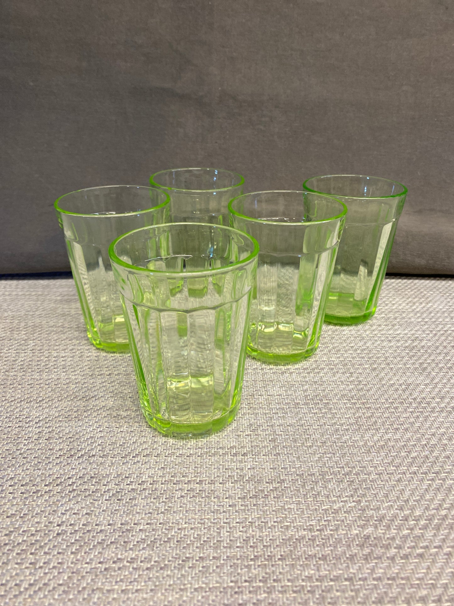 SET 5 Green Depression Juice Glasses