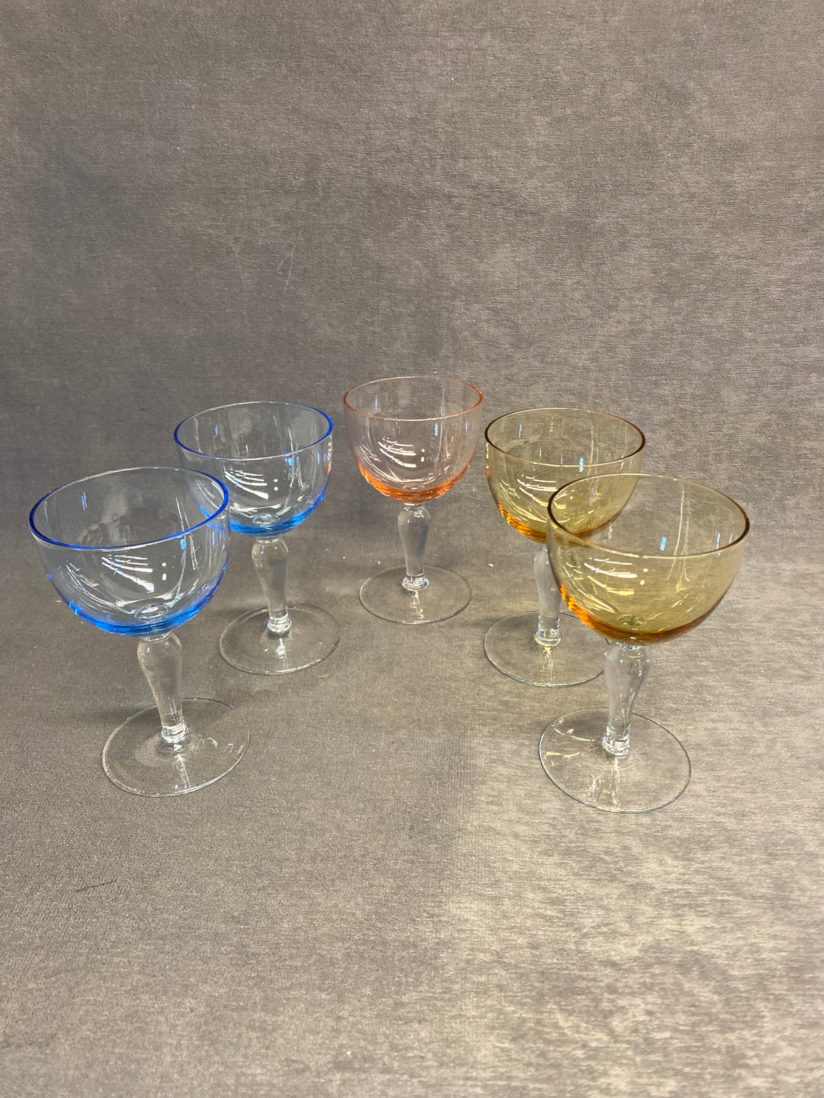 Set 5 Cordial Glasses - Coloured