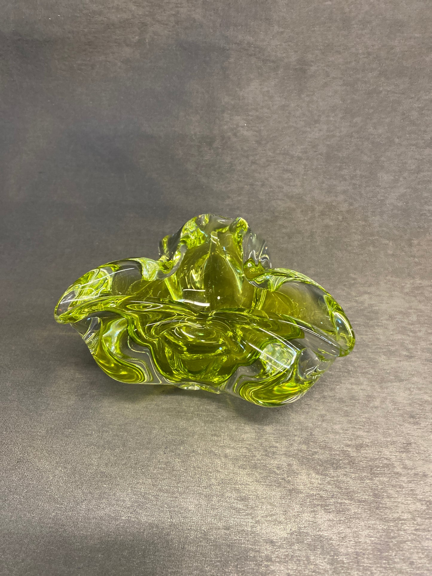 MCM Art Glass Ashtray - Green