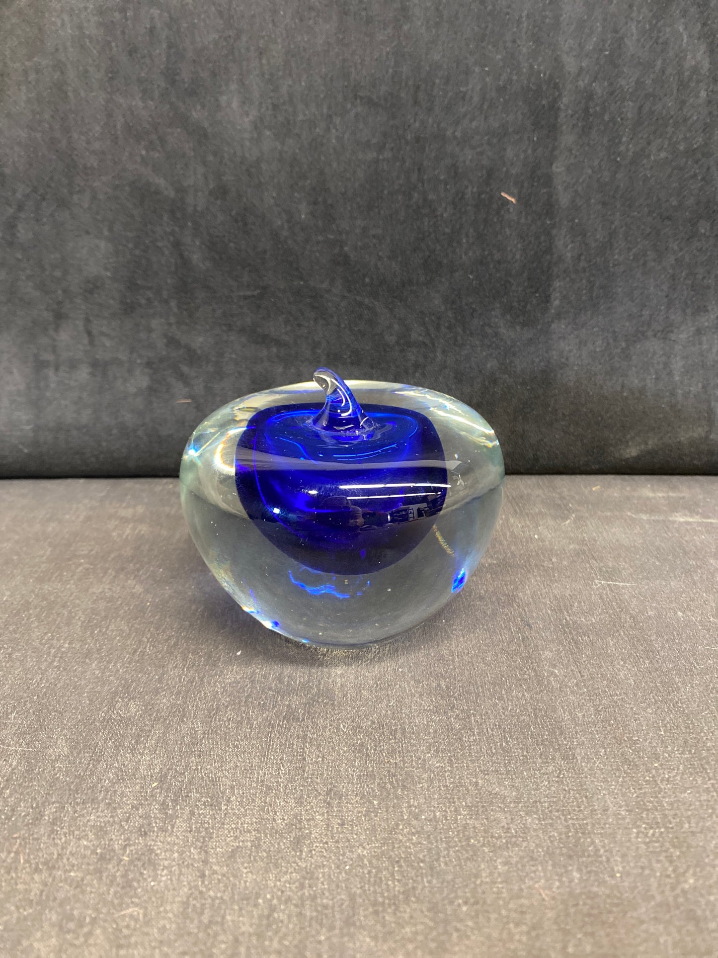 Art Glass Apple - Blue