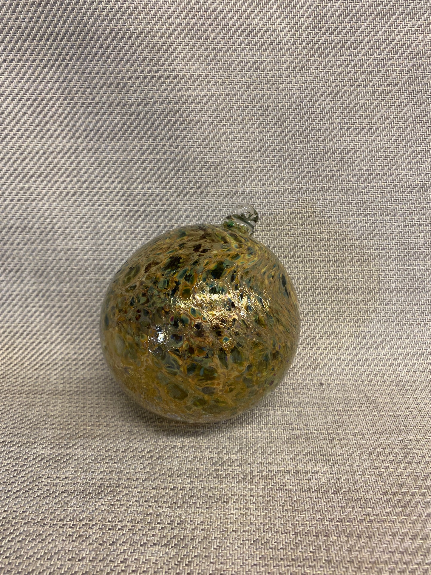 Glass Ornament - Gold & Green