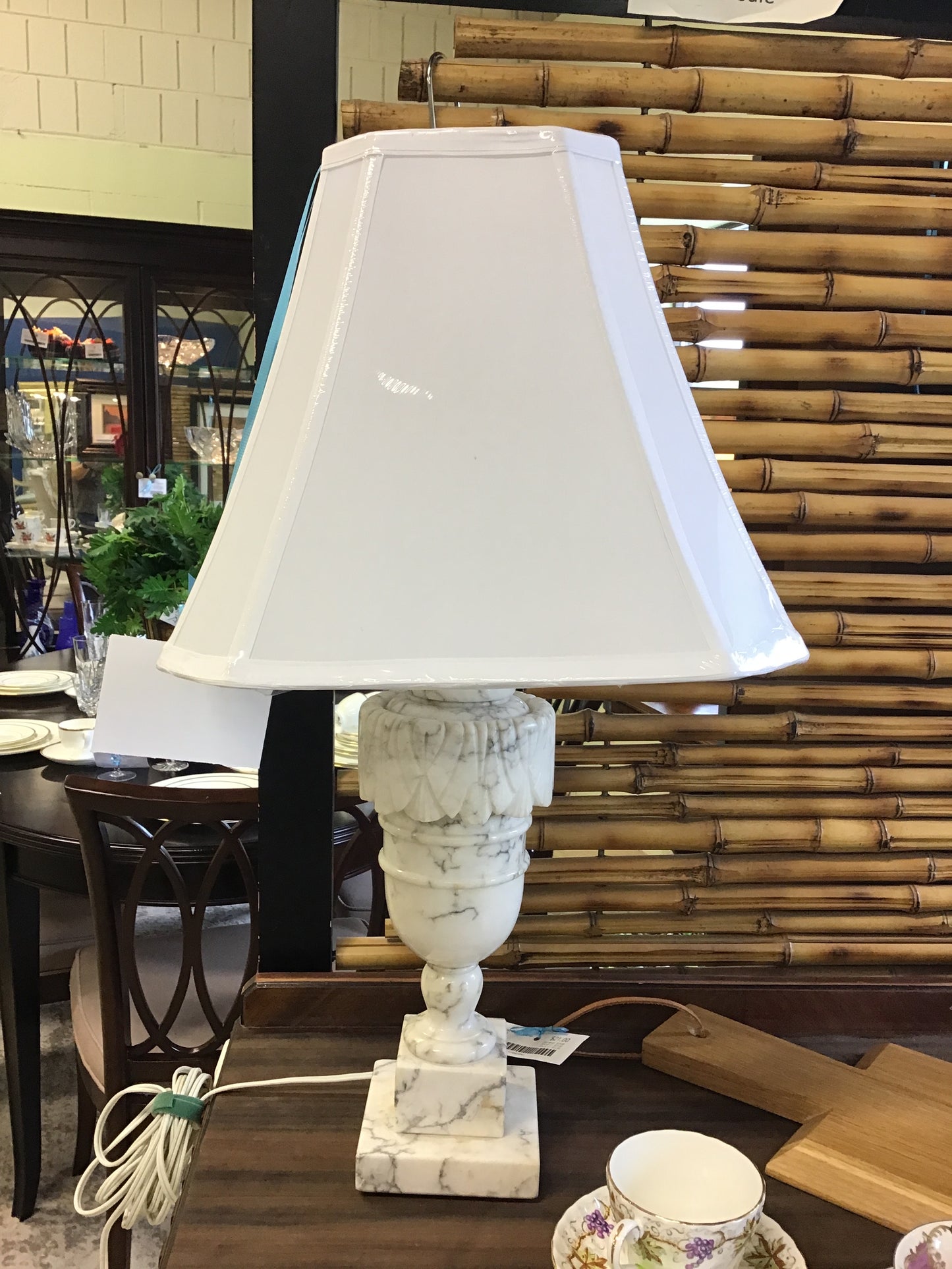 Marble Lamp - White & Grey