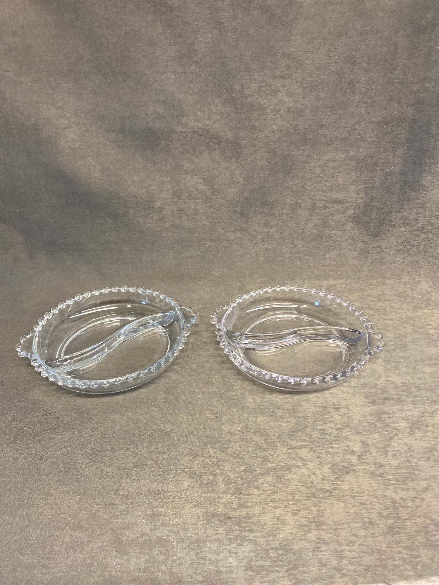 PAIR Candlewick Relish Plates