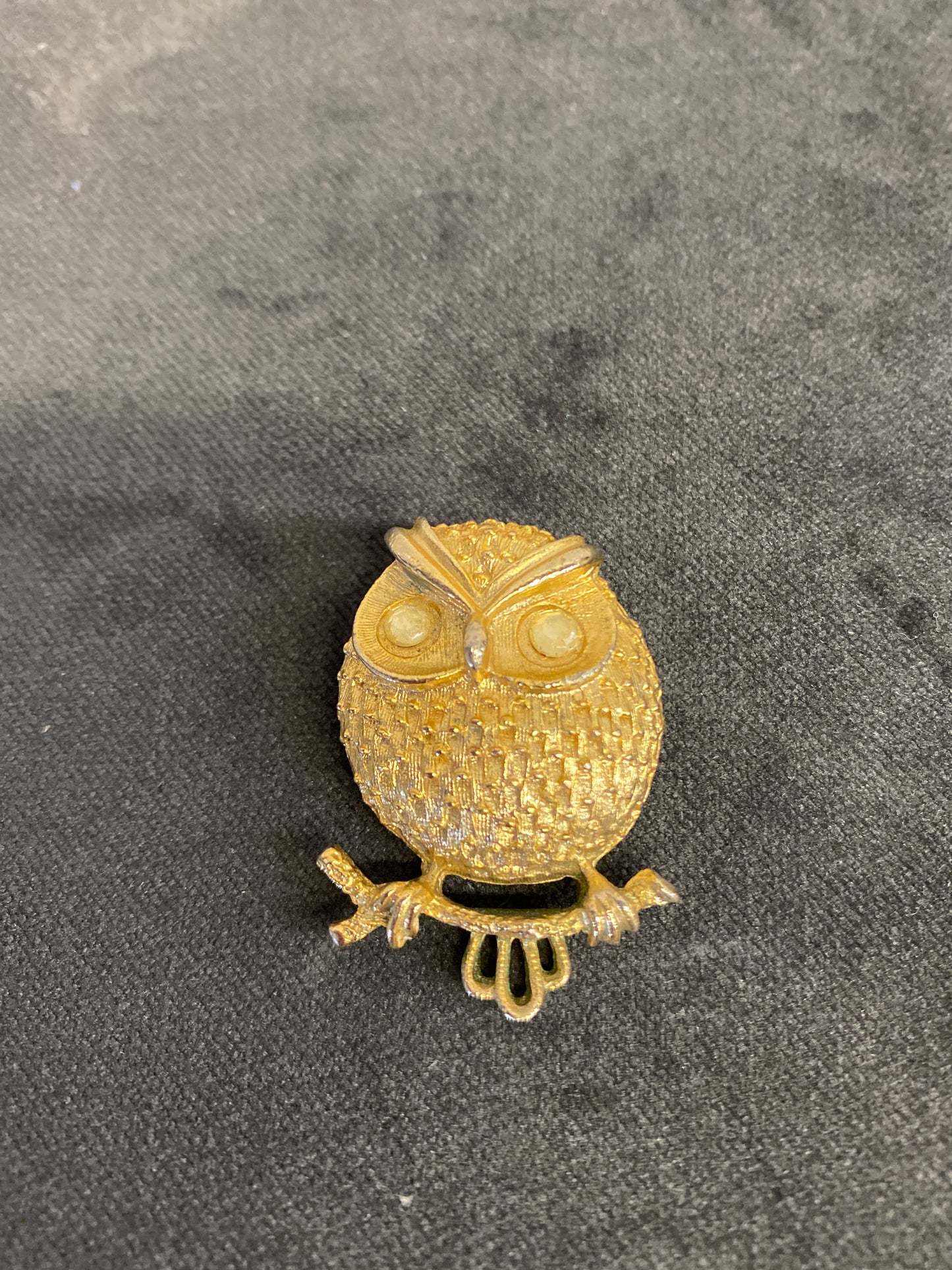 Brooch - Gold Tone Owl