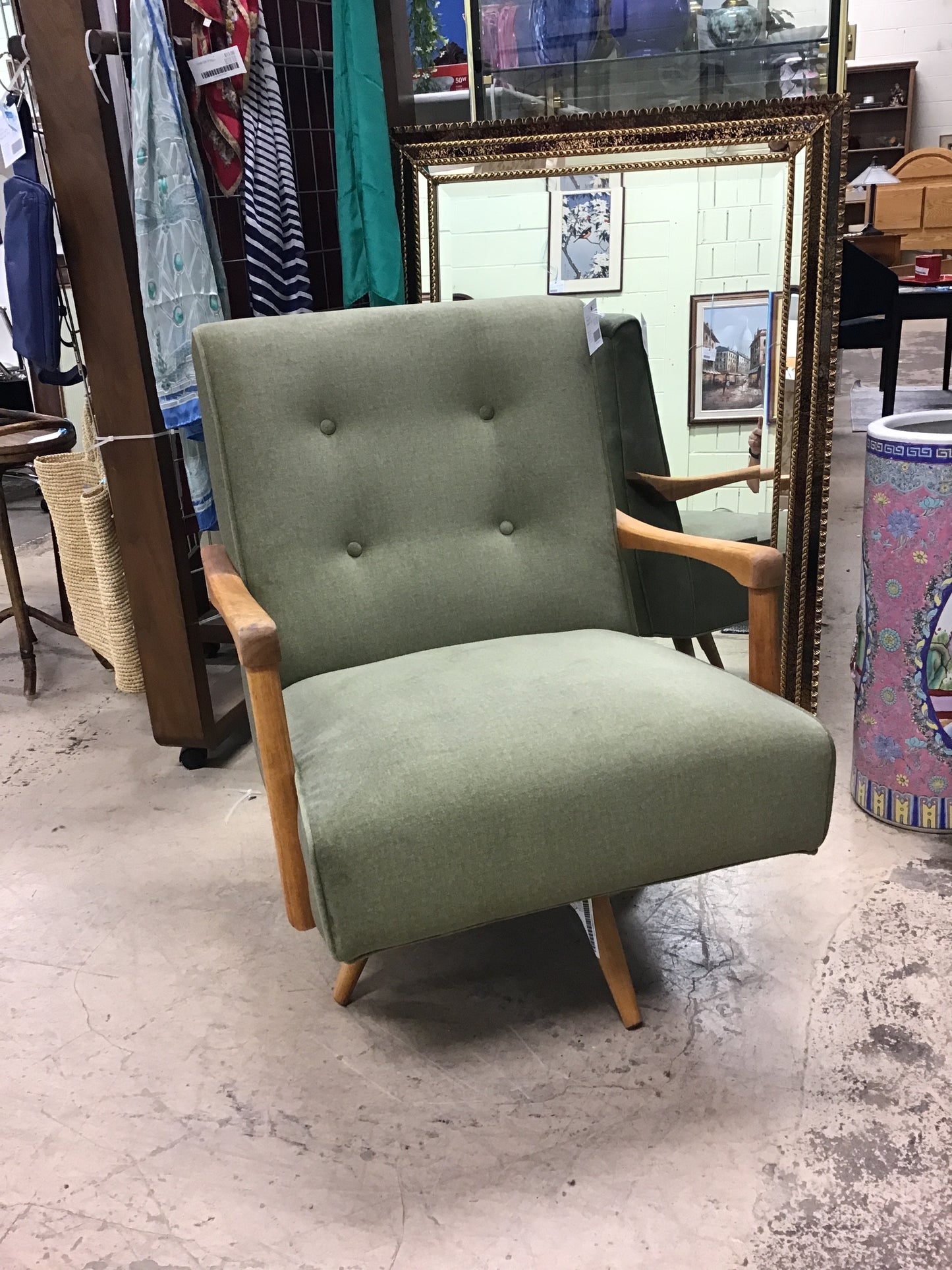 Vintage MCM Swivel Arm Chair