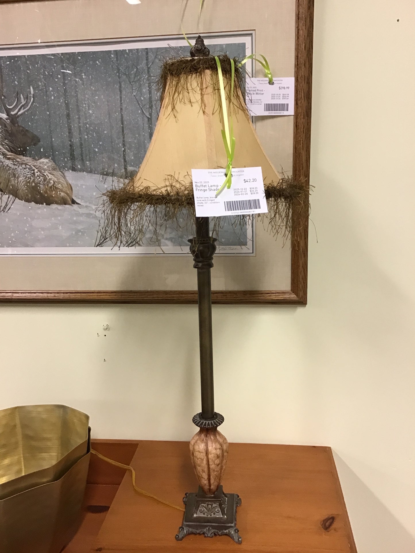 Buffet Lamp - Fringe Shade