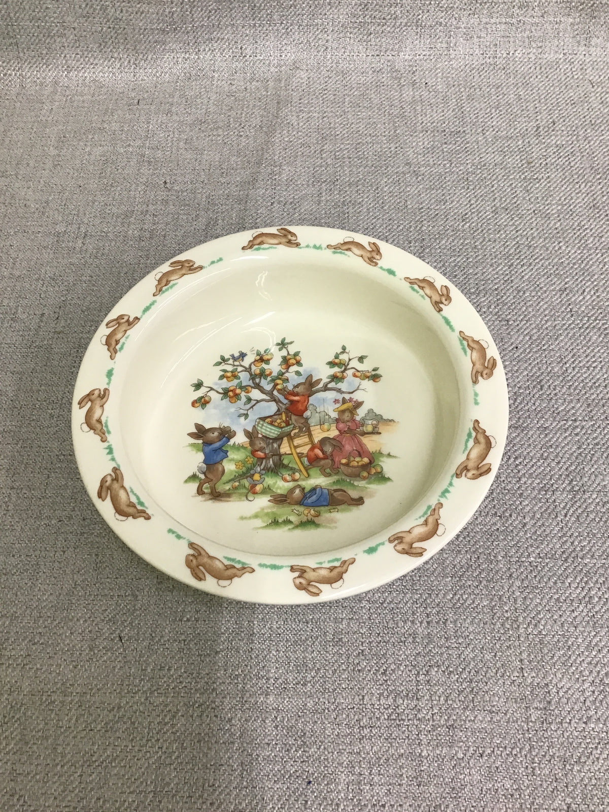 Round Baby Bowl- 'Apple Picking'