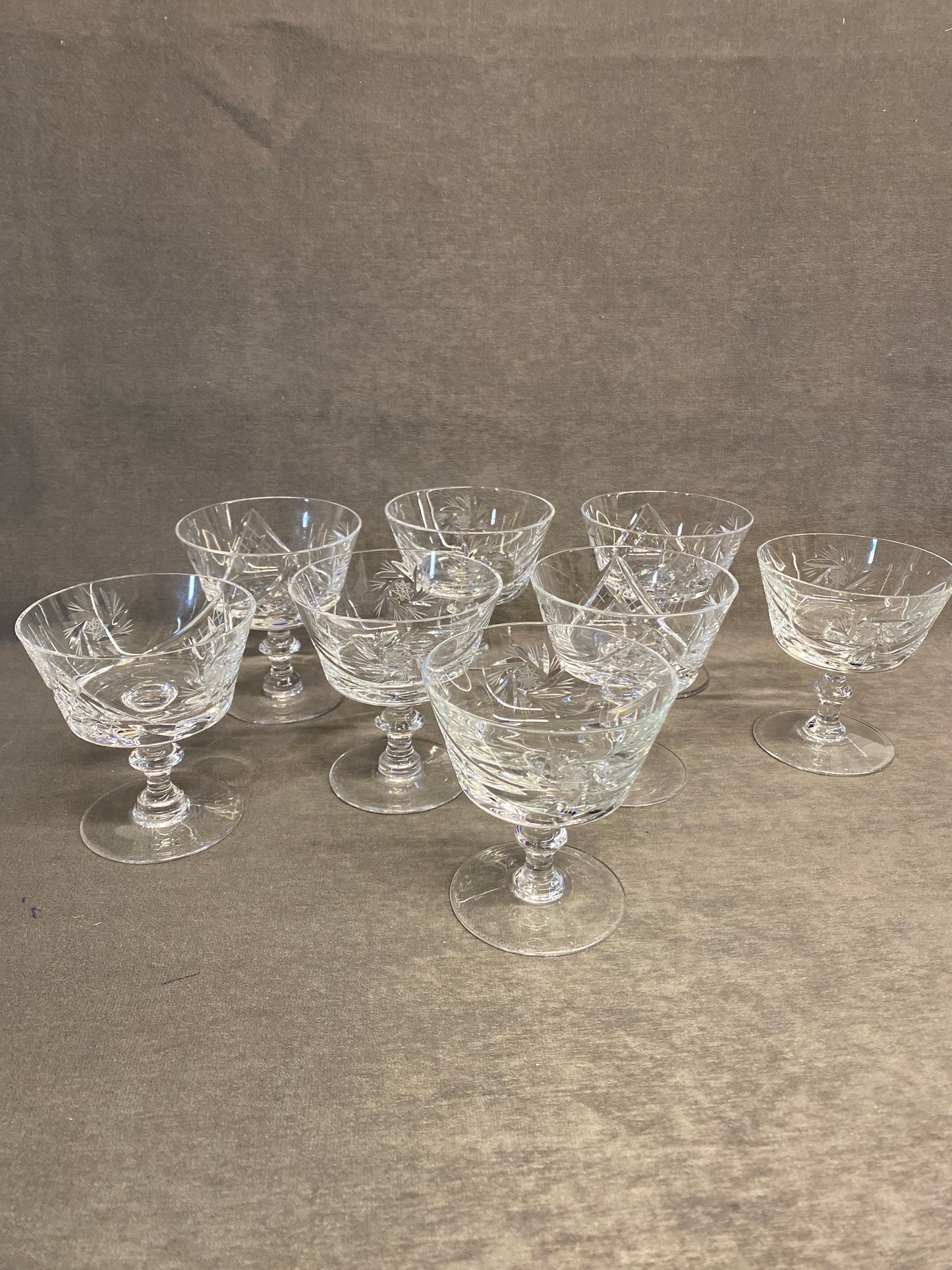 Set 8 Pinwheel Crystal Sorbet Glasses
