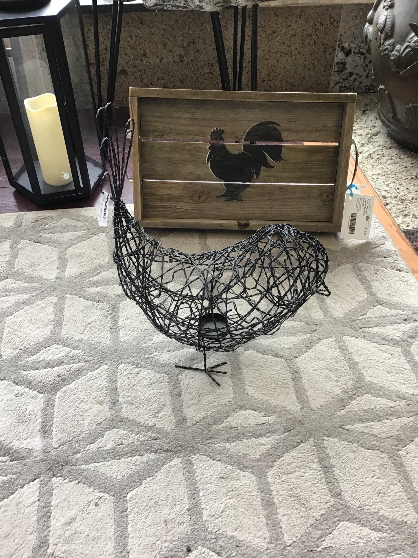 New! Wire Tealight Candle Holder- Bird