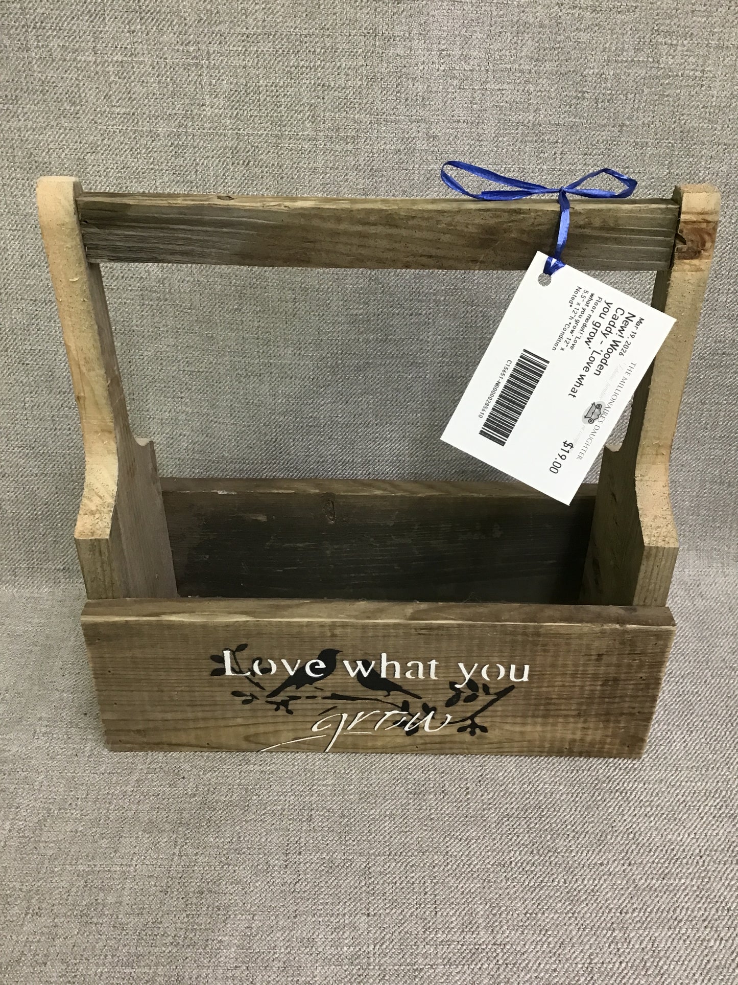 New! Wooden Caddy - 'Love what you grow'