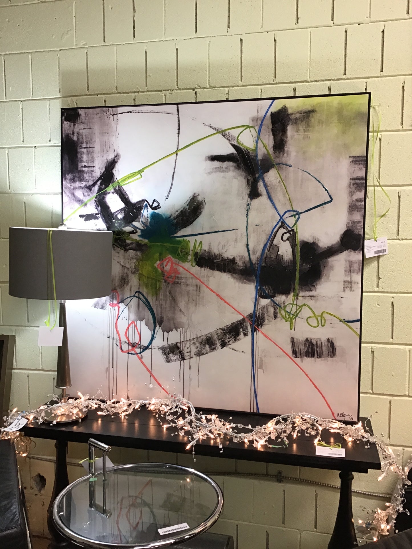 Frameless Embellished Print - Abstract