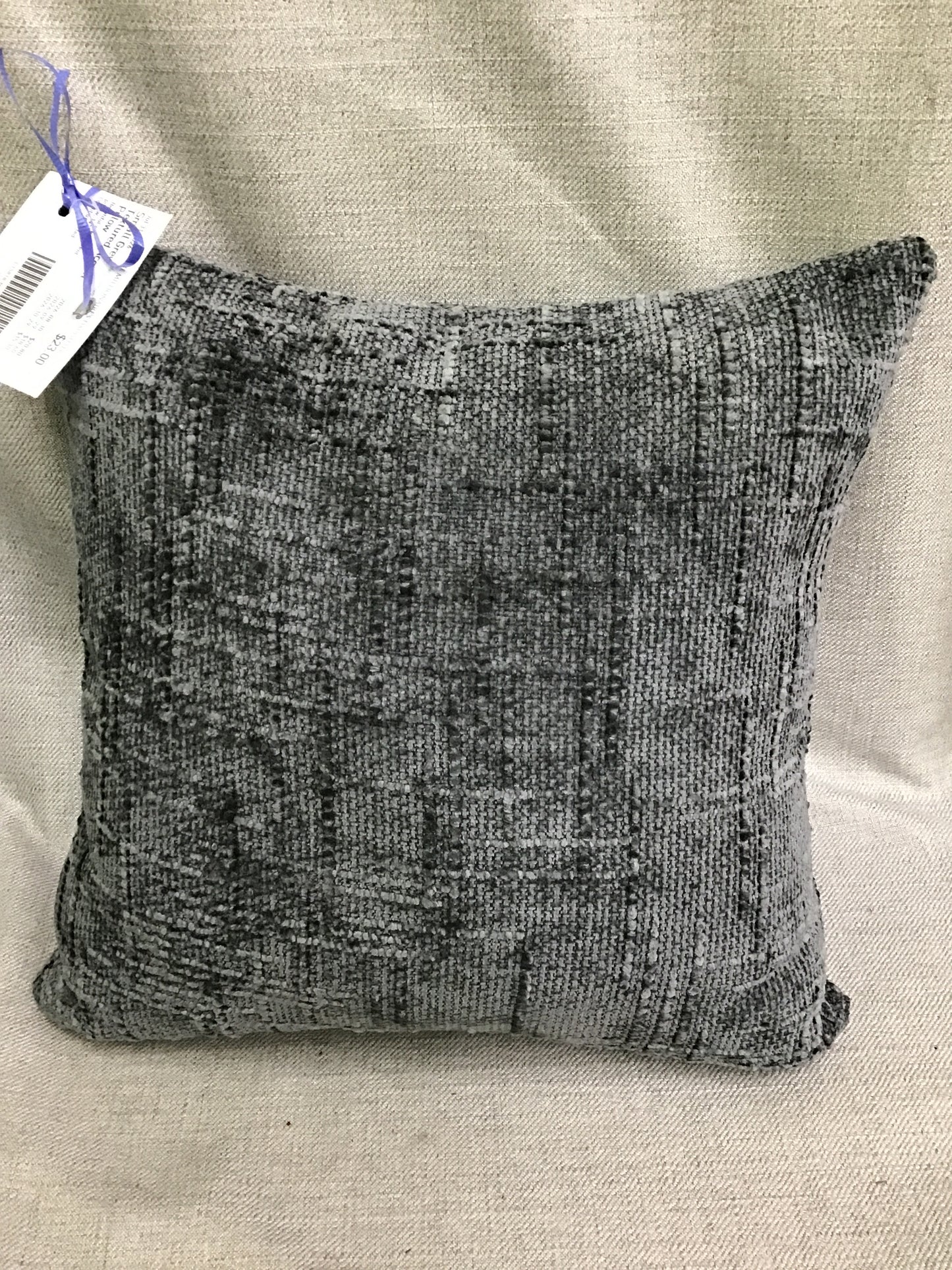 Small Grey Textured Accent Pillow