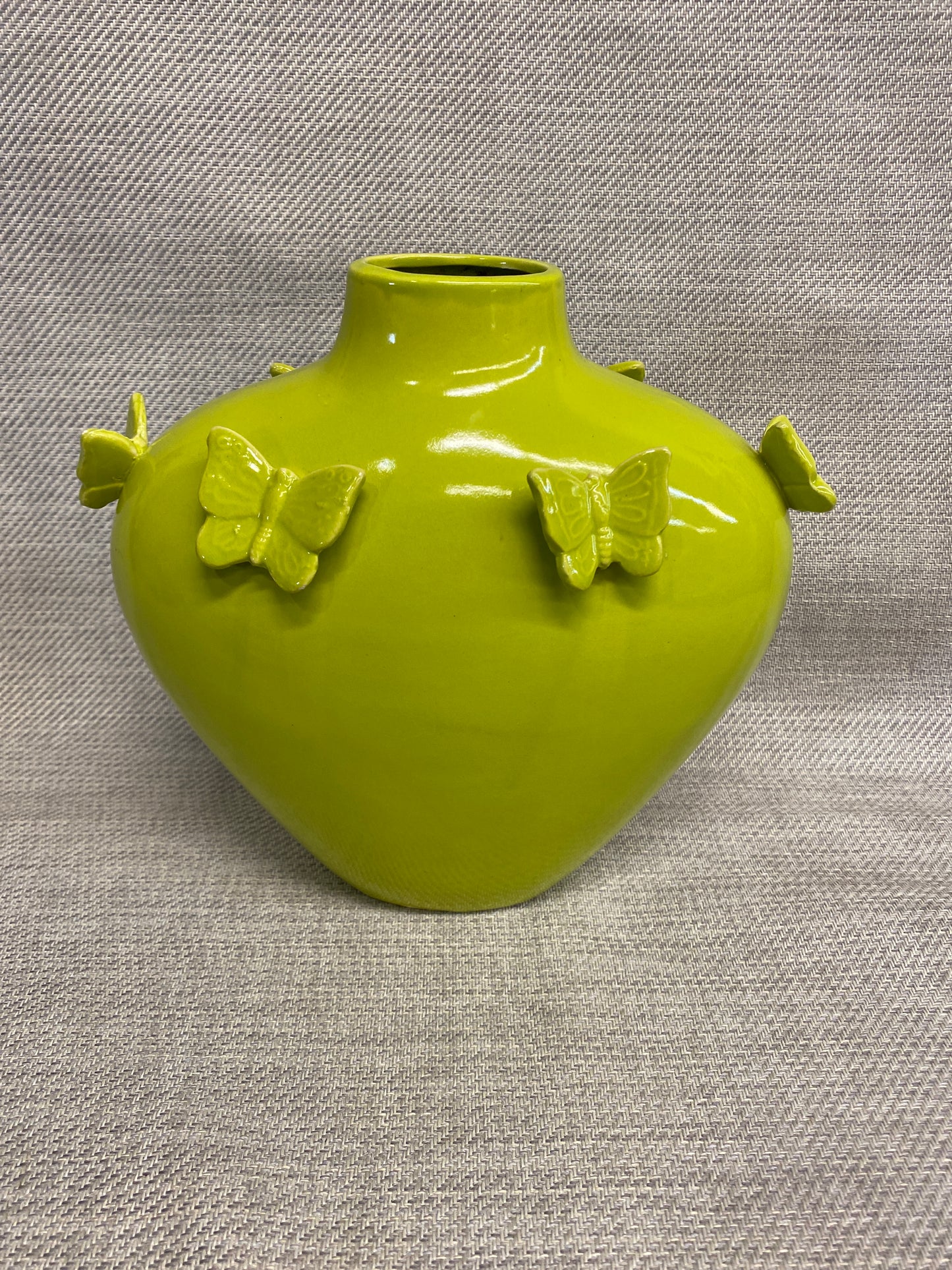 Ceramic Vase - Green Butterflies