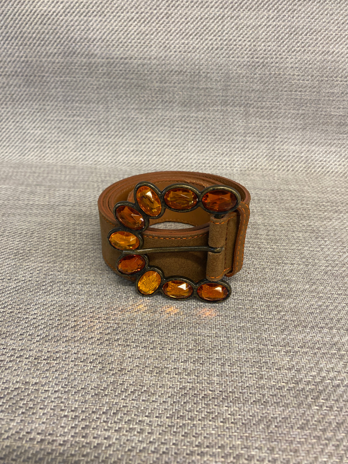 Olsen Leather Belt - Brown Fancy Buckle