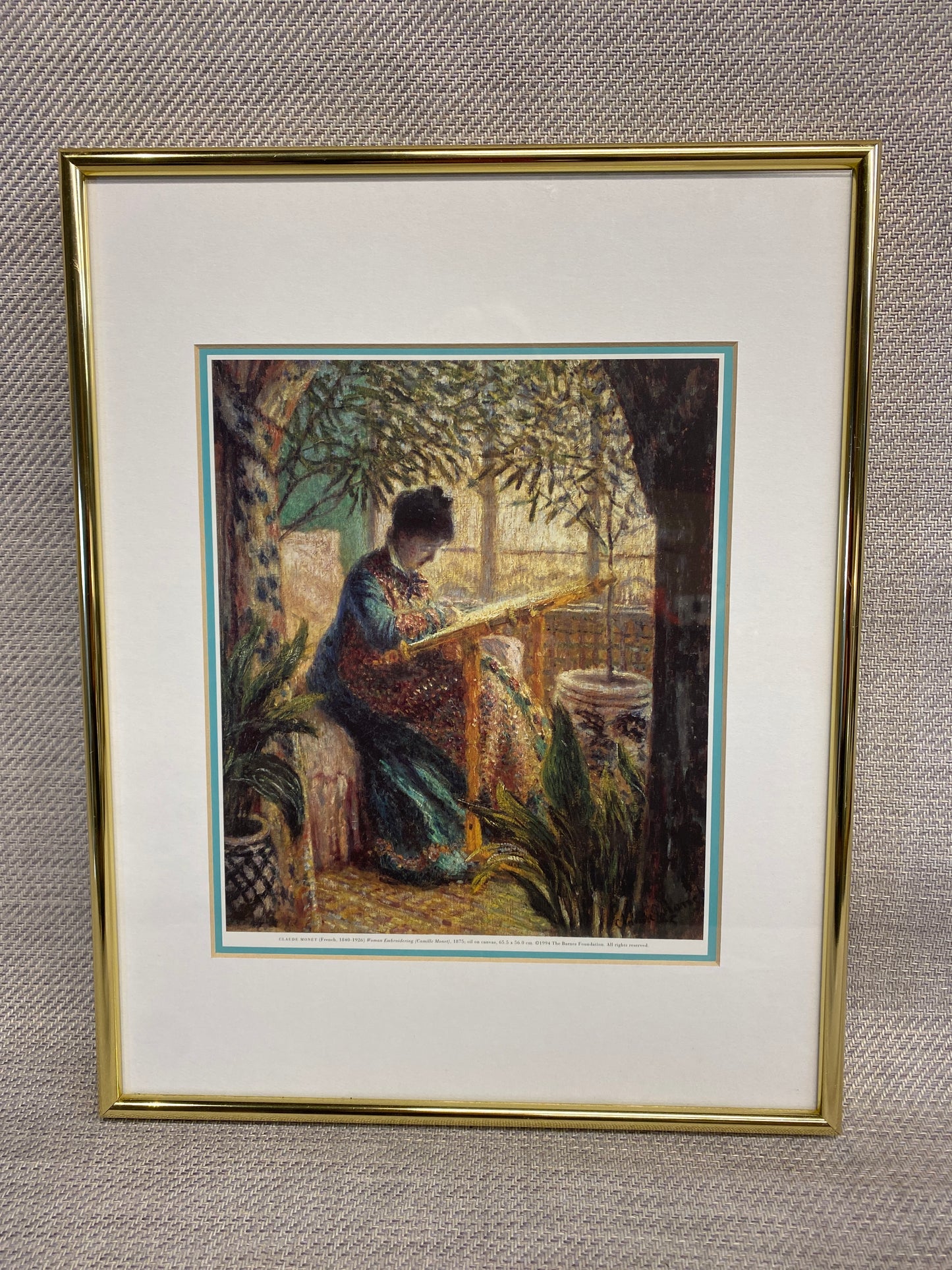Framed Print - Woman Embroidering