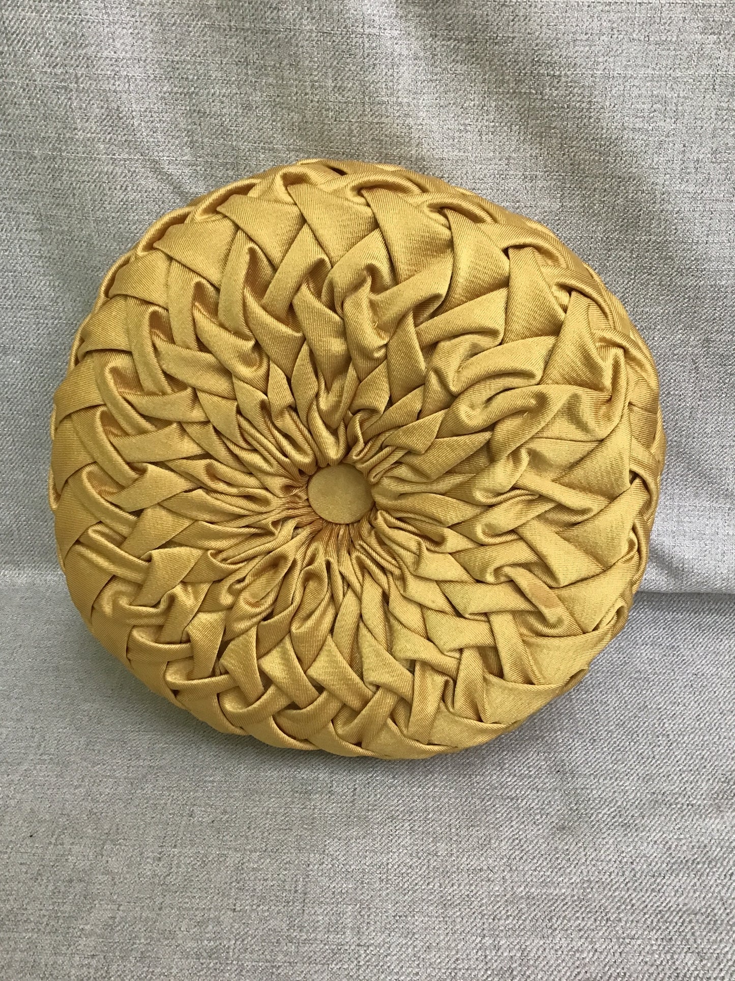Round Gold Throw Pillow