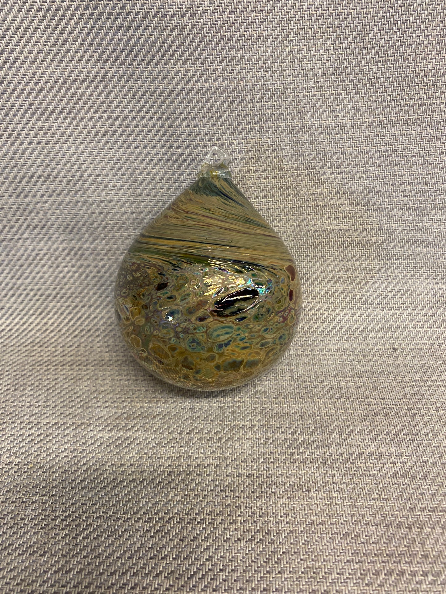 Glass Ornament - Gold & Green