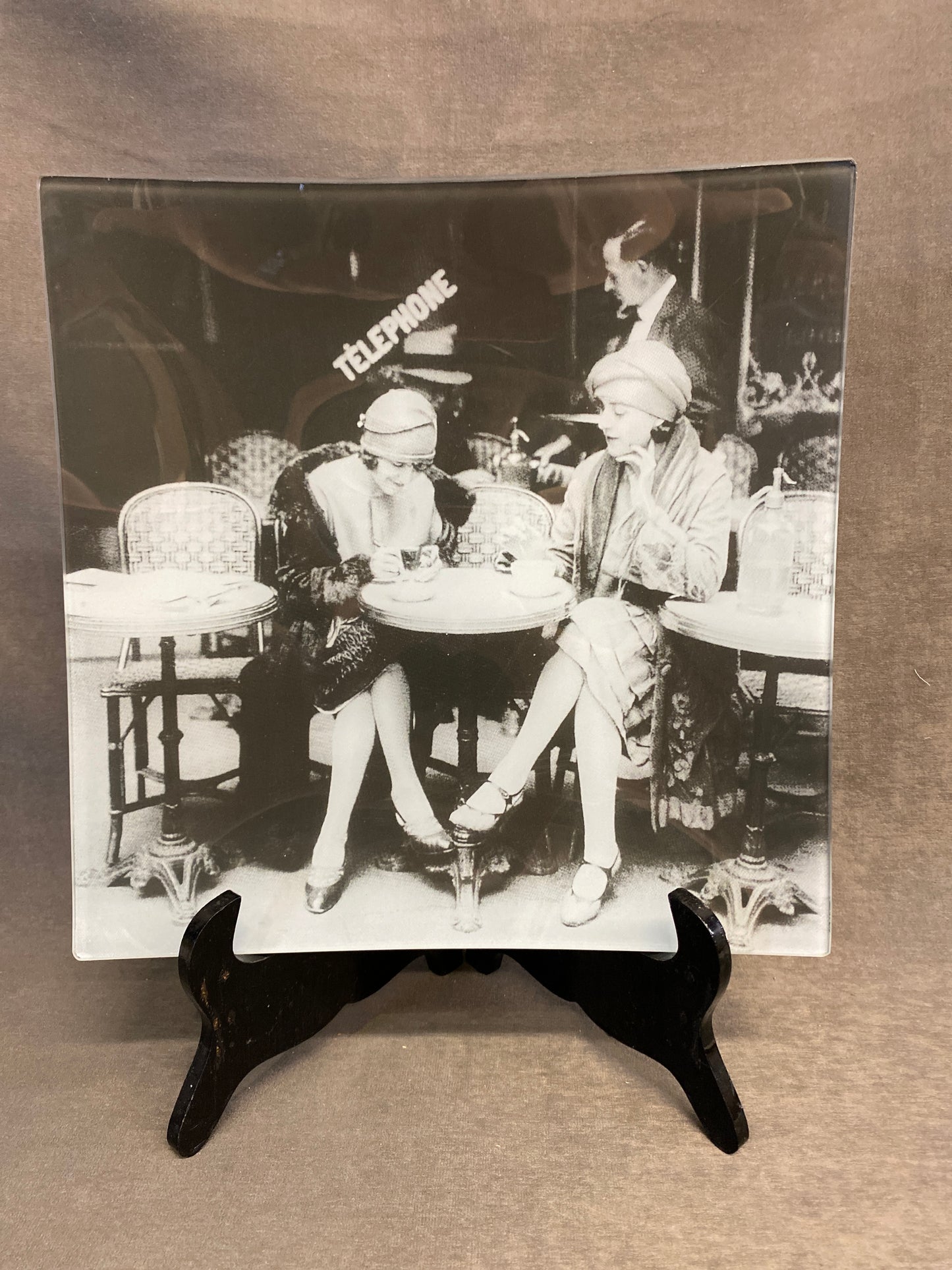 Square Glass Serving Plate Plate - Cafe Et Cigarette