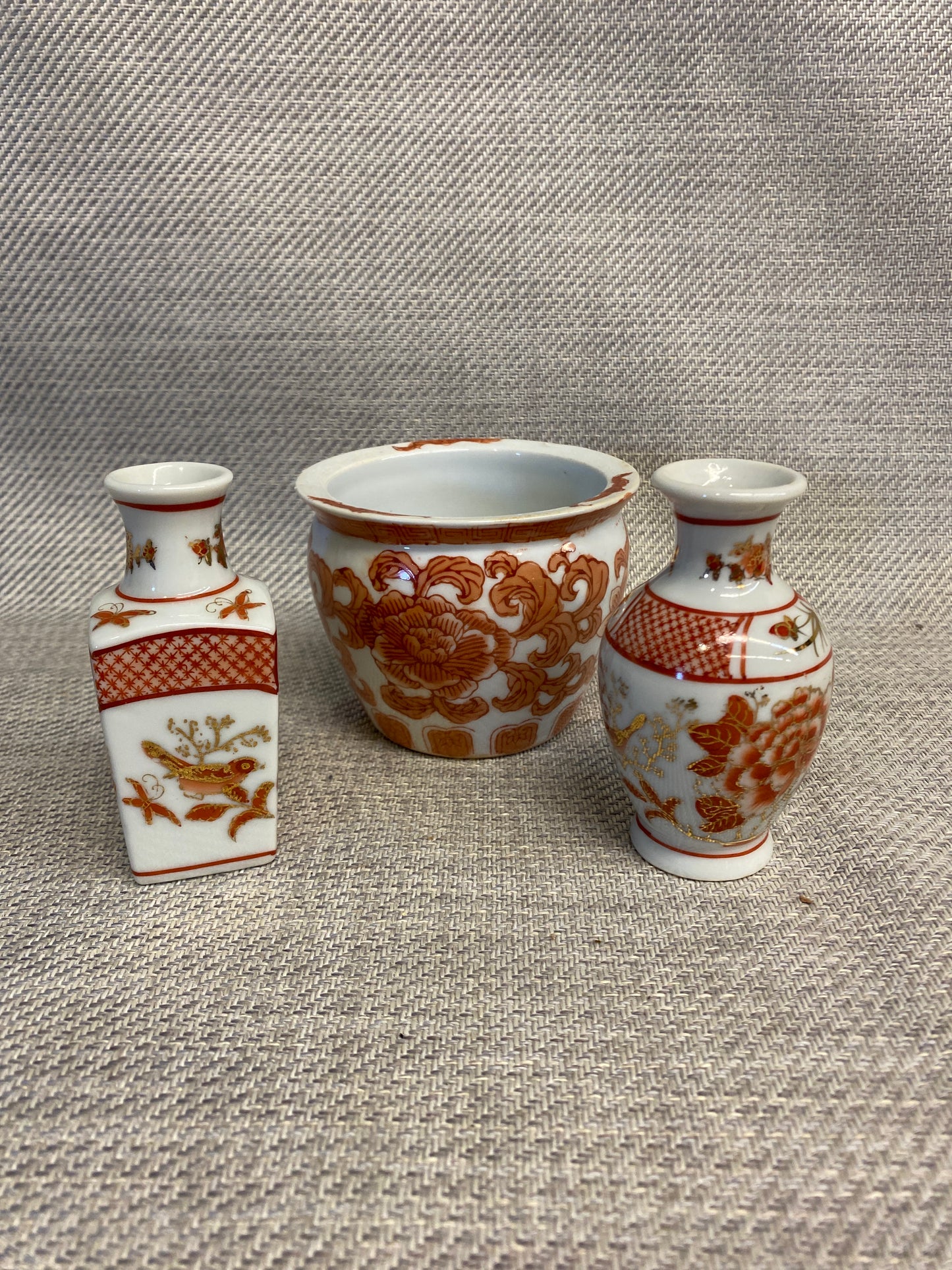 3PC Chinoiserie Decor - Orange