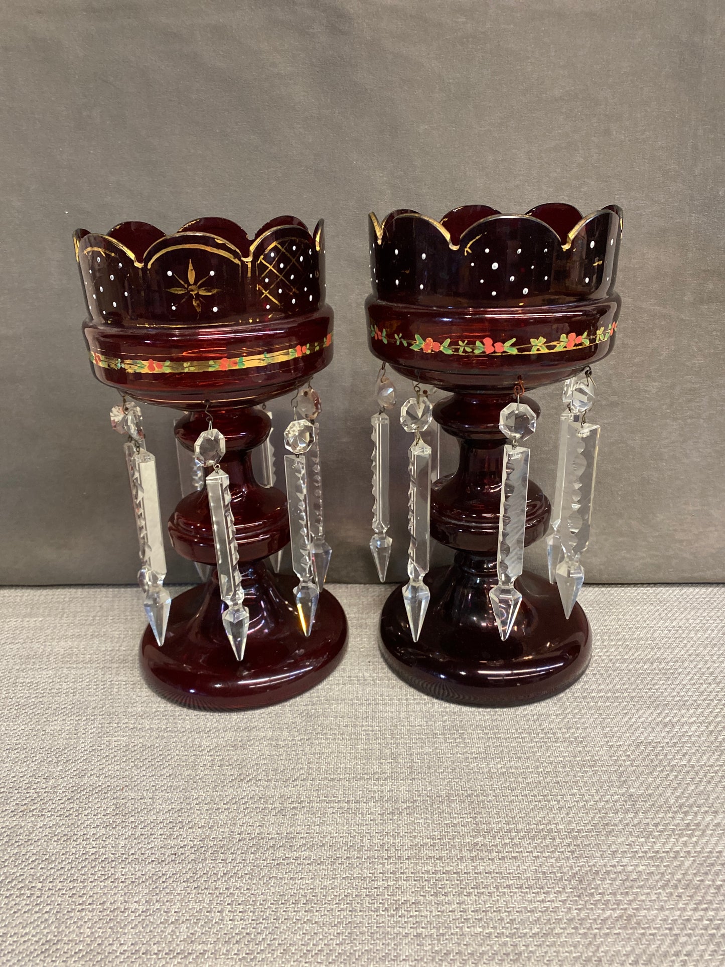 PAIR Mantle Candle Lusters - Condition