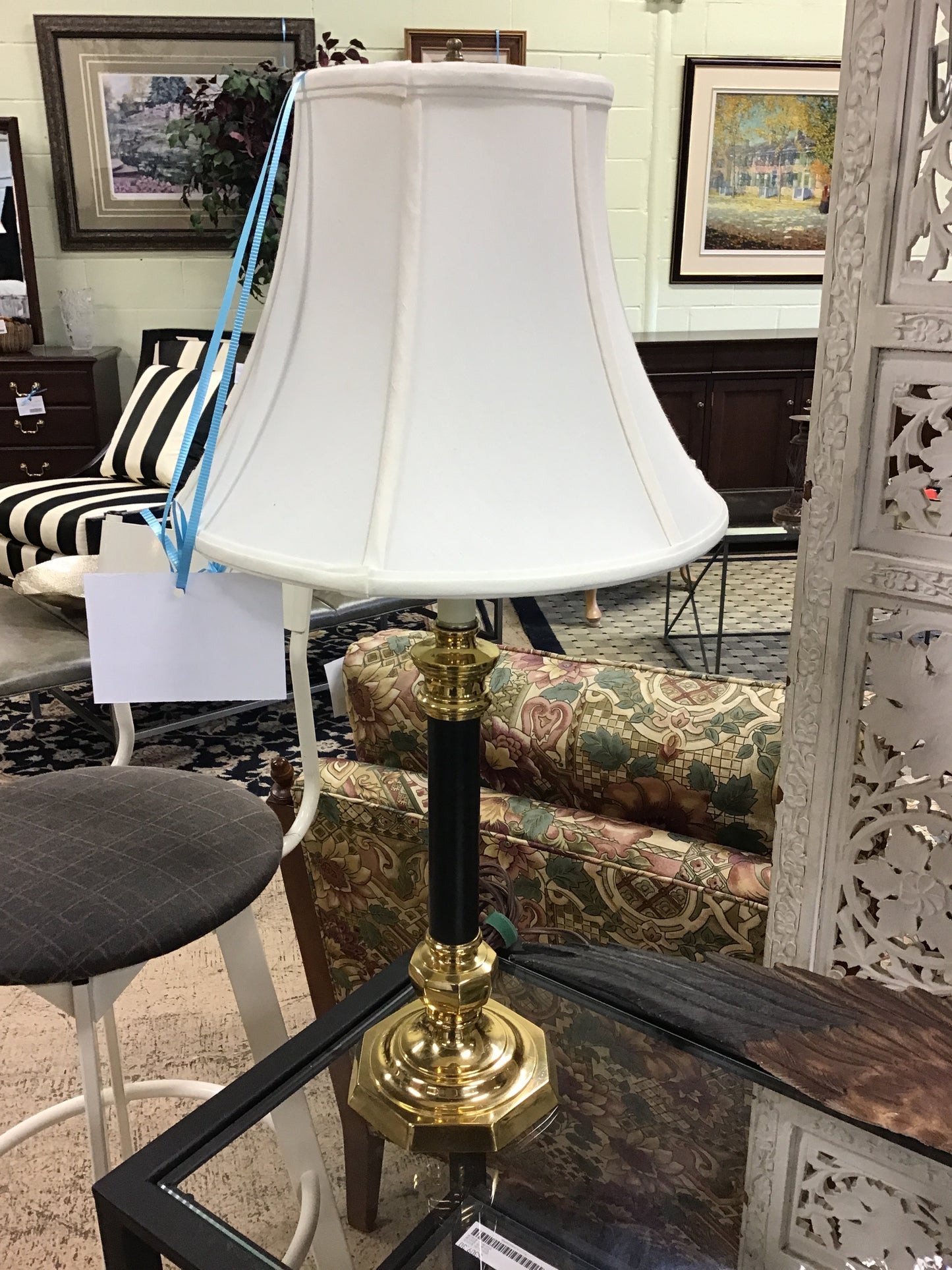Metal Candlestick Lamp - Black