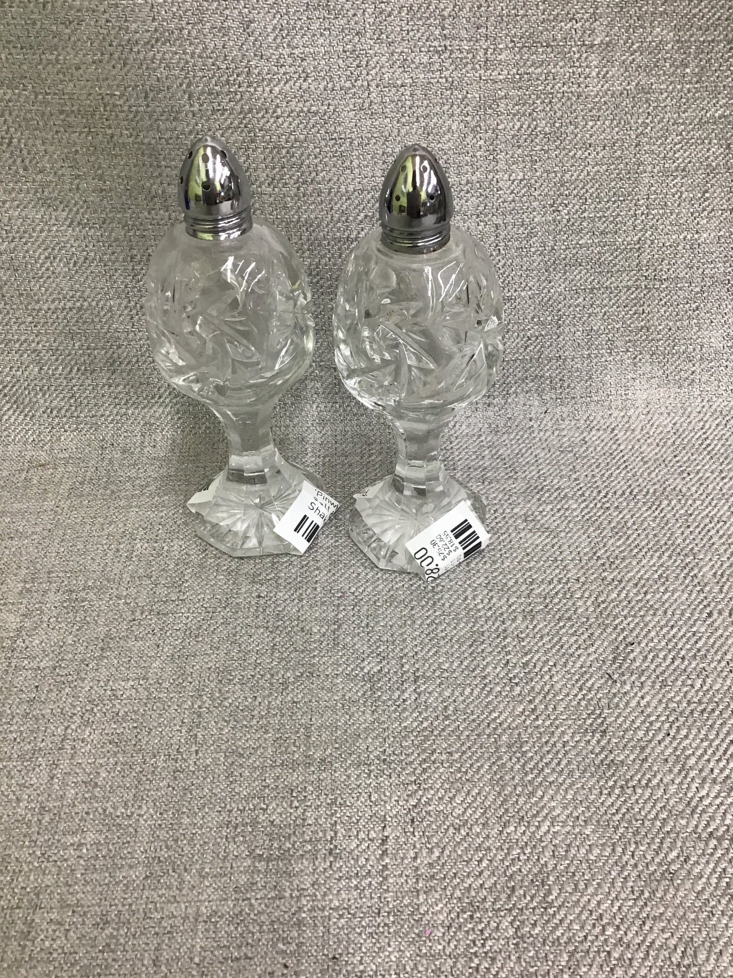 'Pinwheel' Crystal Salt & Pepper Shakers