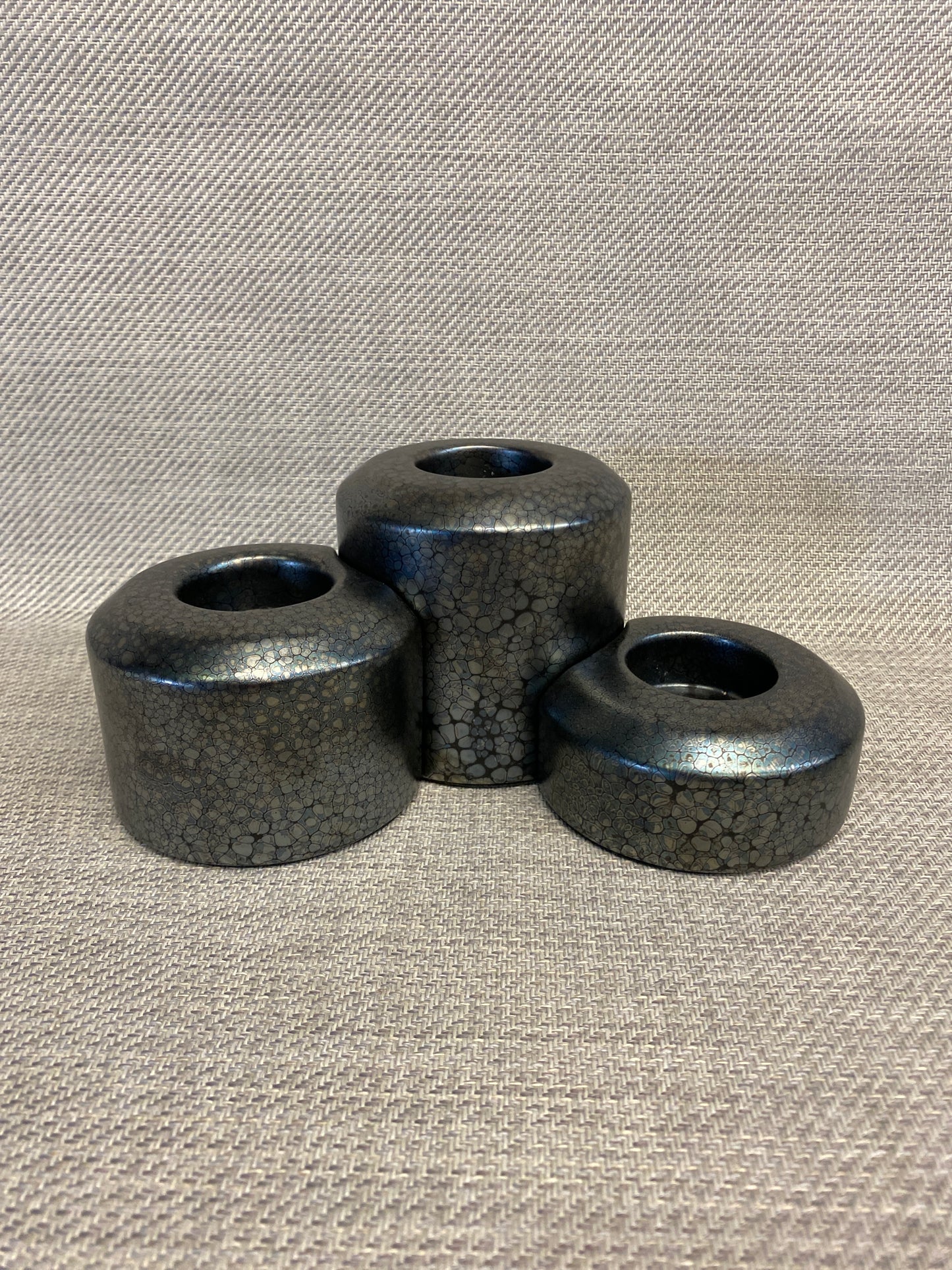 3PC Partylite Tea Light Holders - Grey