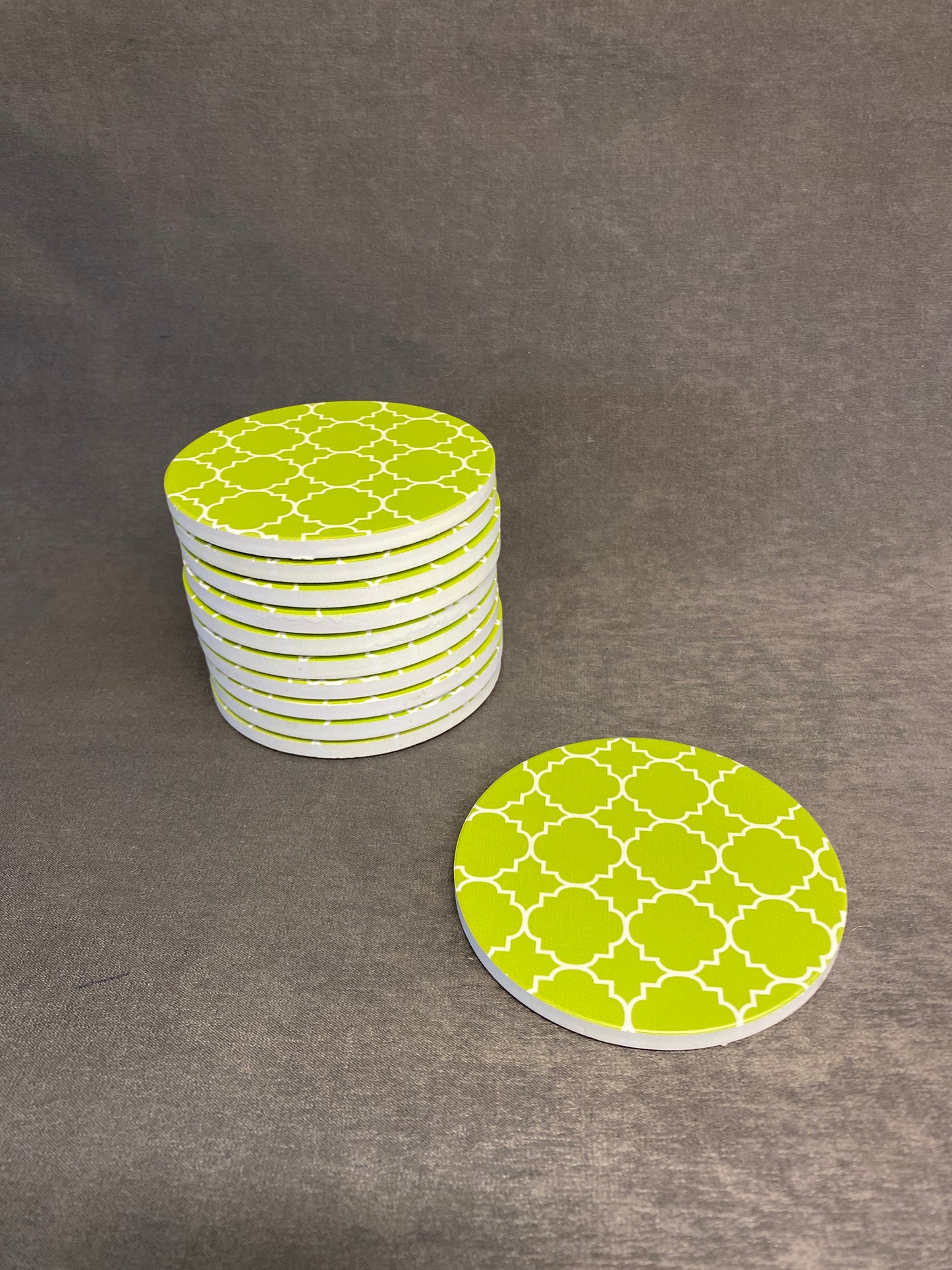 Set 11 Coasters - Green & White