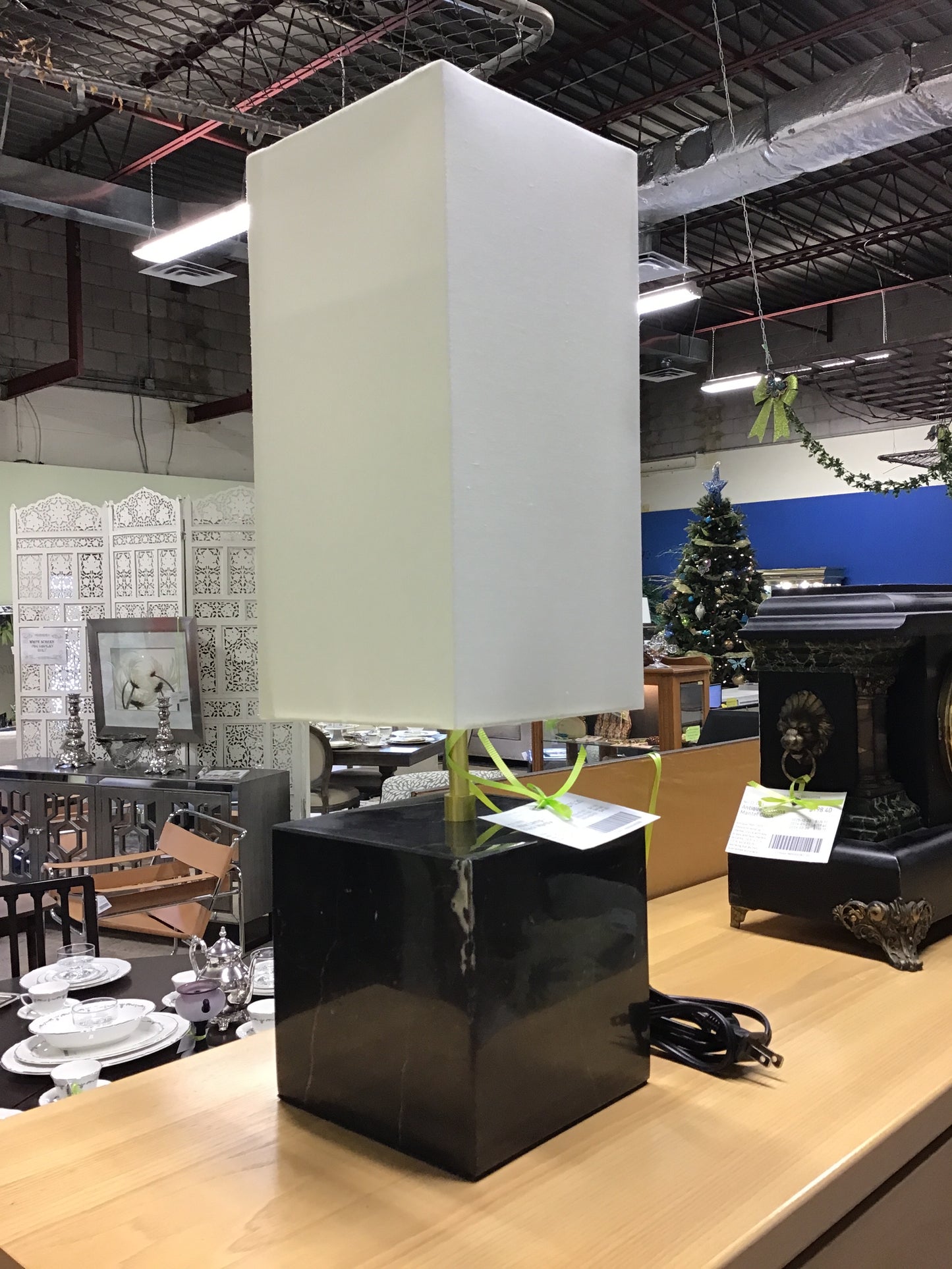 Table Lamp - Black Marble