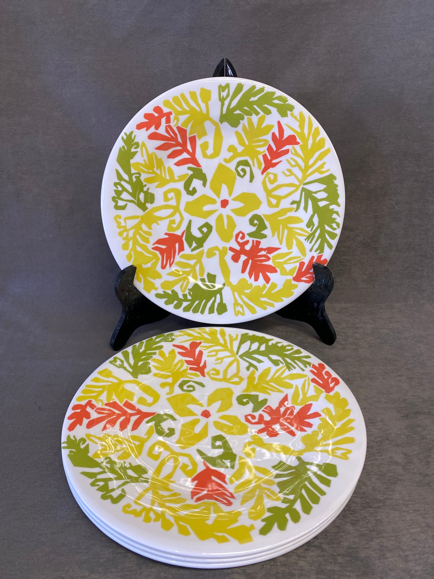 Set 4 Crate & Barrel Melamine Plates