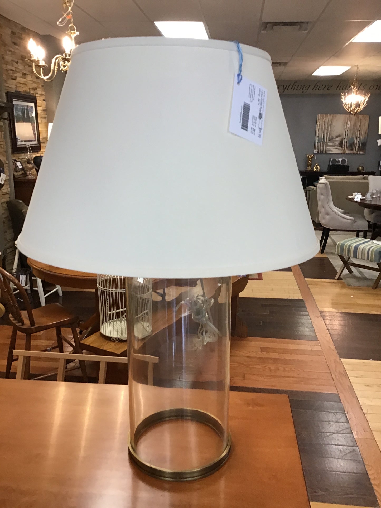 Large Glass Table Lamp- 34"h