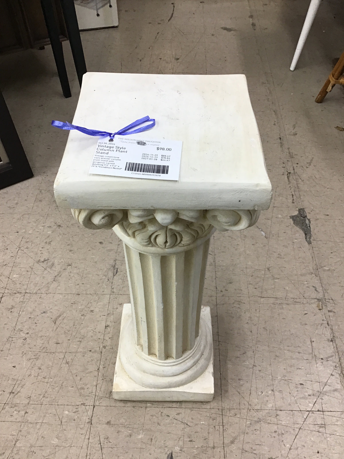 Vintage Style Column Plant Stand