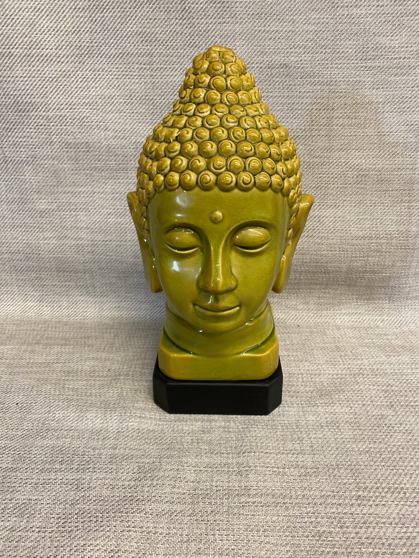 Ceramic Buddha Head - Green
