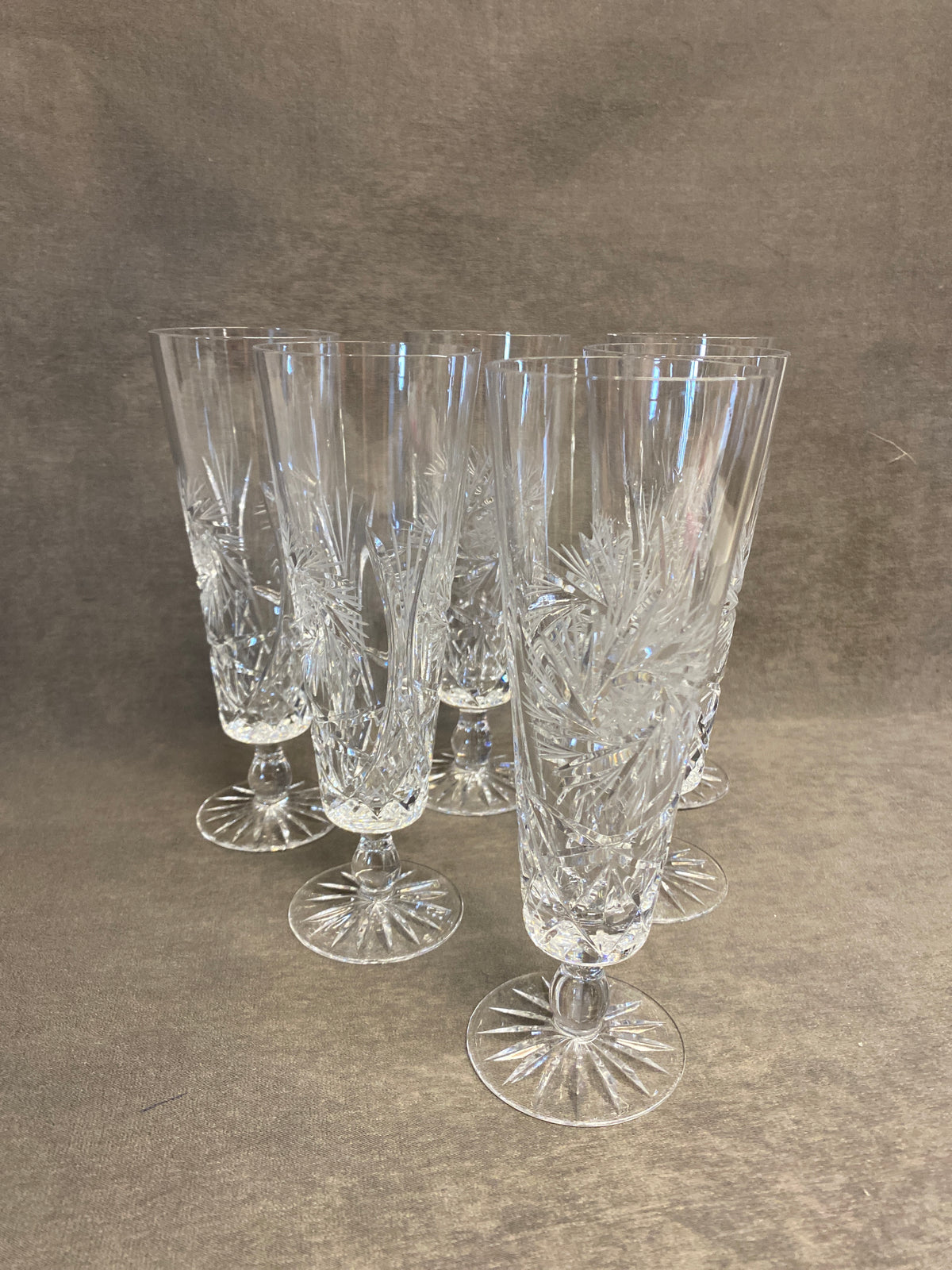 Set 6 Pinwheel Crystal Pilsner Glasses