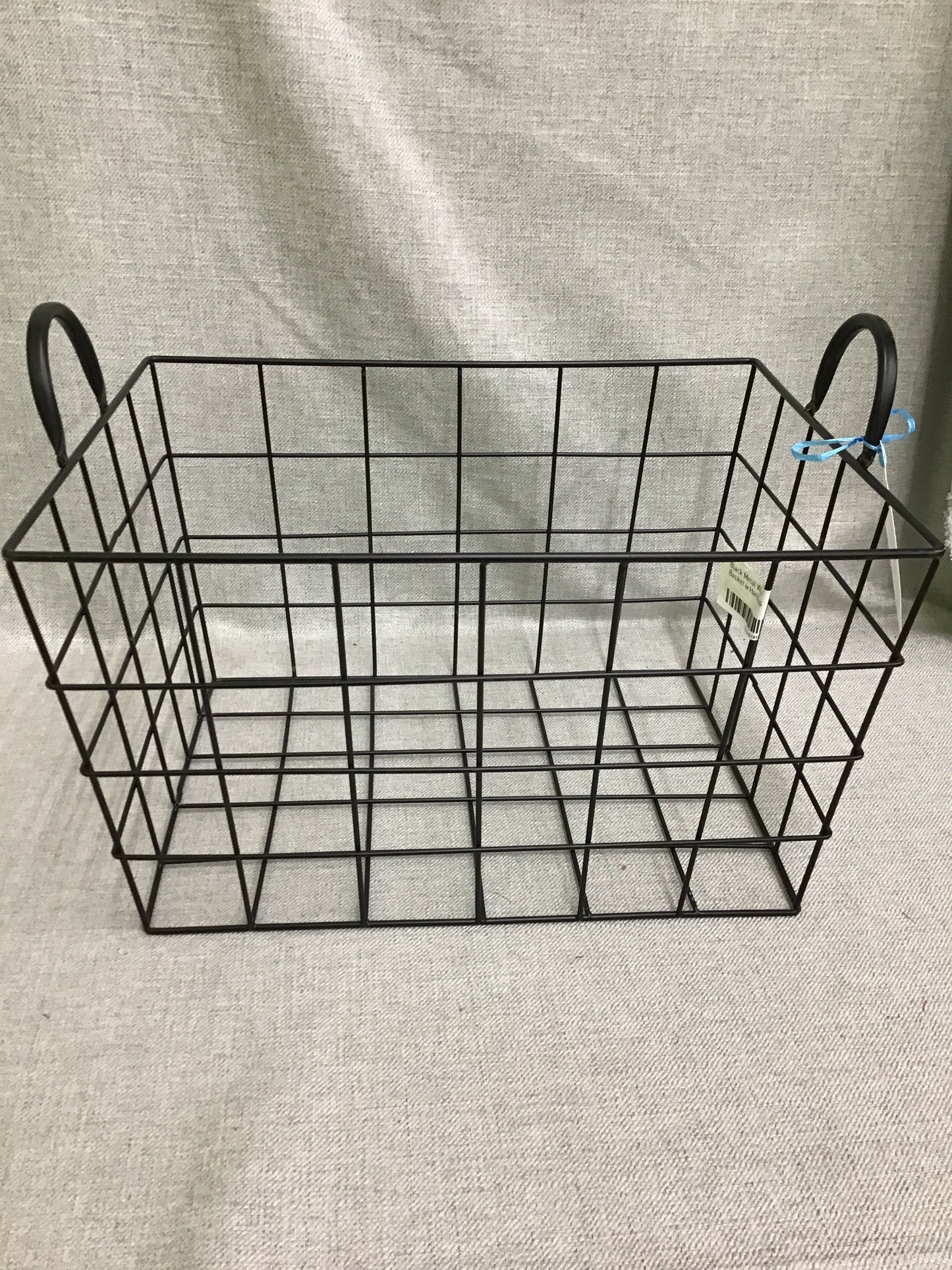Black Metal Wire Basket w Handles