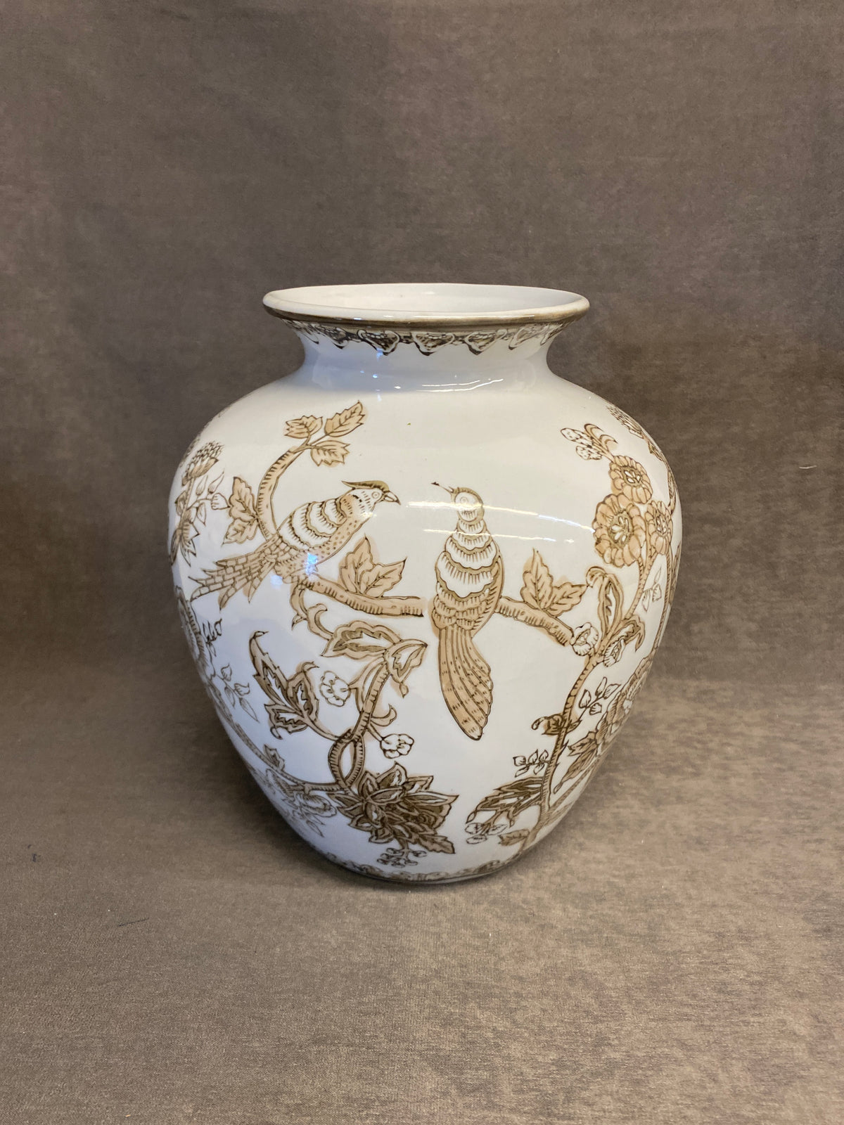 Porcelain Vase - Brown Floral