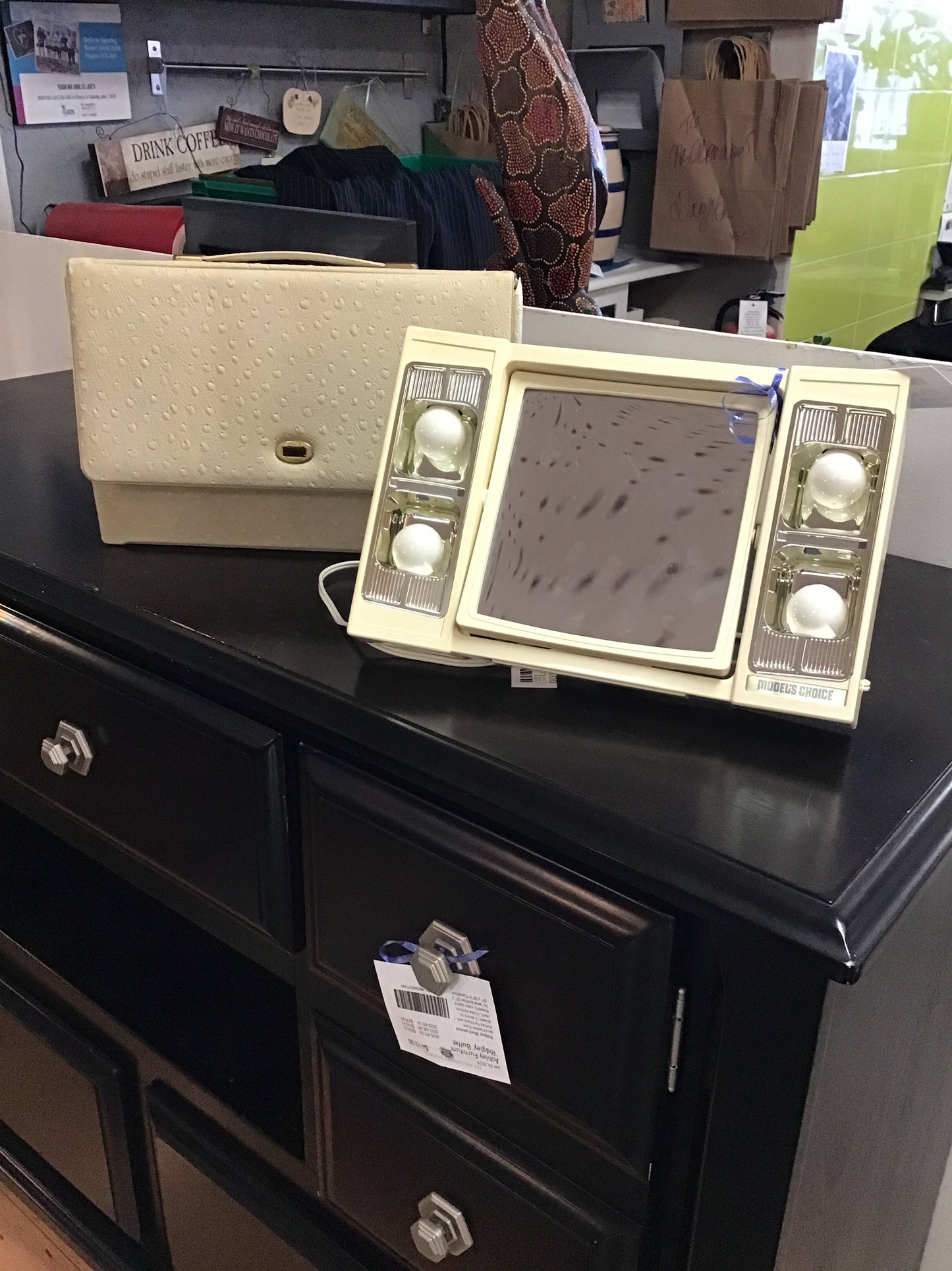 Vintage MCM Makeup Mirror w Case