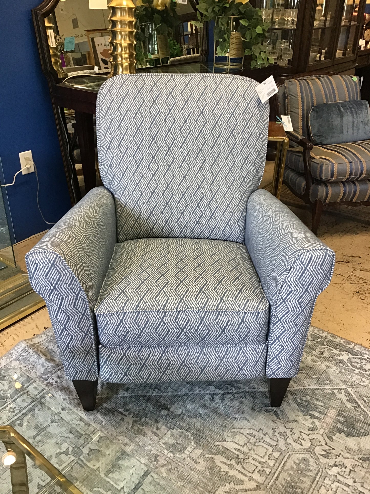 Recliner Chair - Blue/White